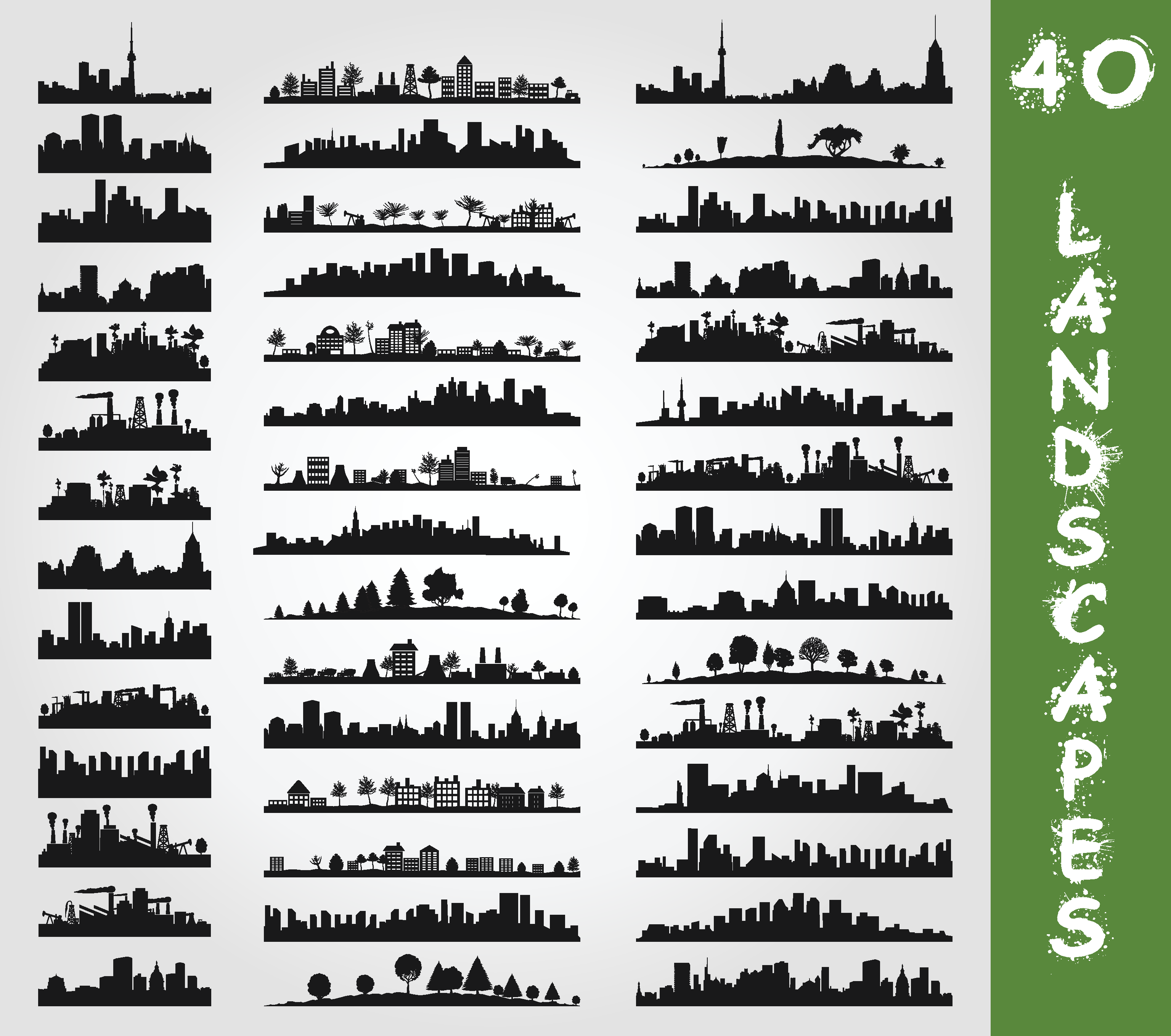 著名城市地标建筑剪影素材下载-众图网