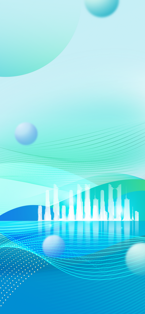 绿色商务科技渐变曲线条海报H5背景素材
