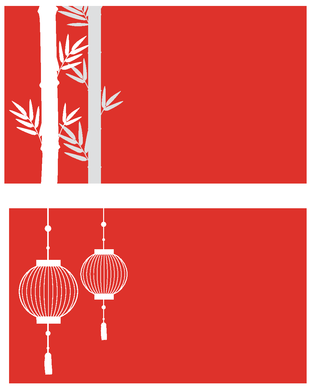 扁平竹子灯笼红色矢量背景素材