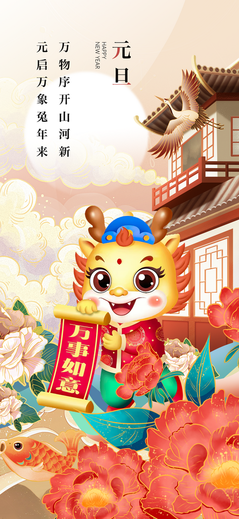 龙年元旦海报广告设计素材