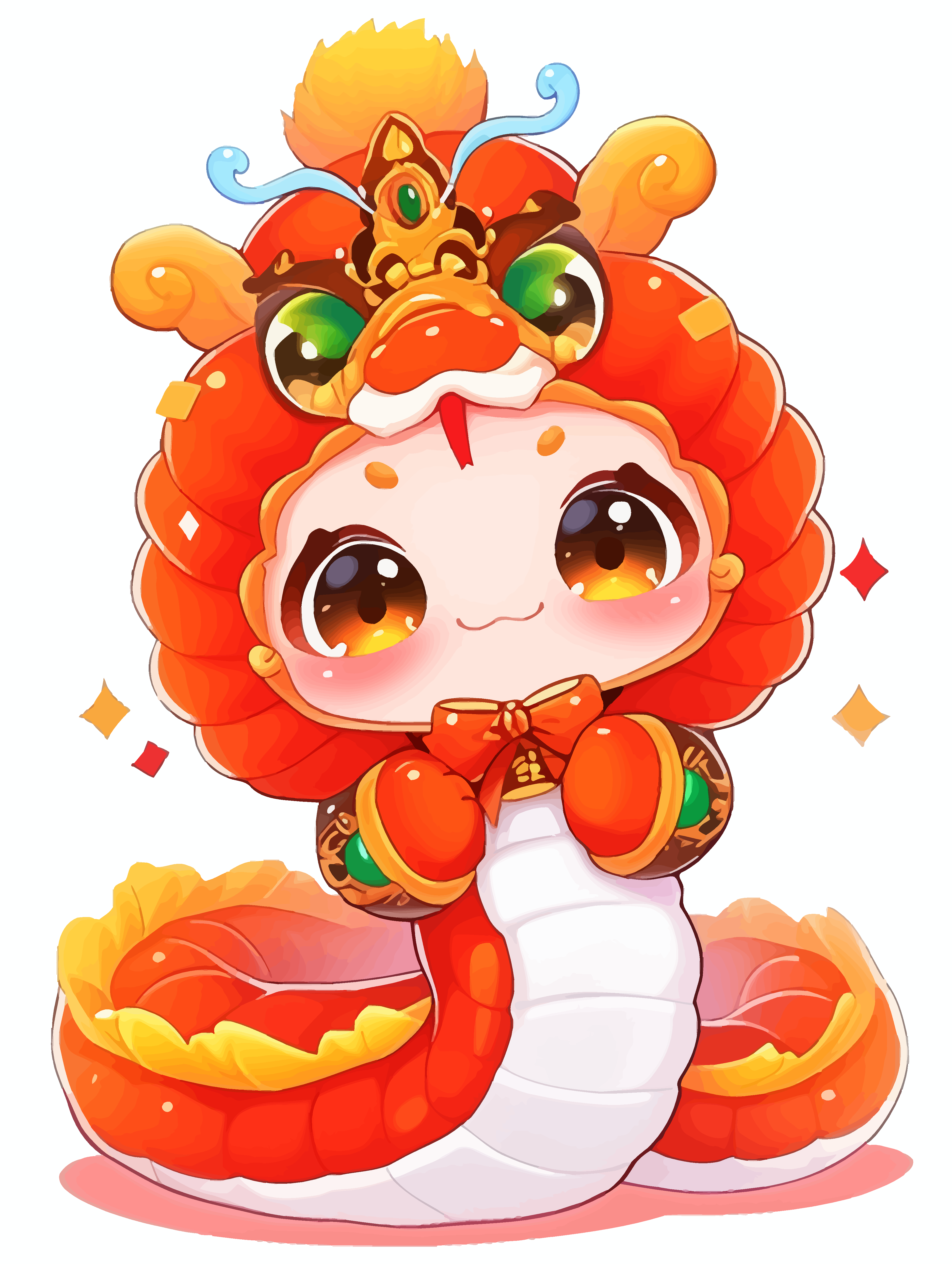 简约卡通蛇年蛇素材图素材