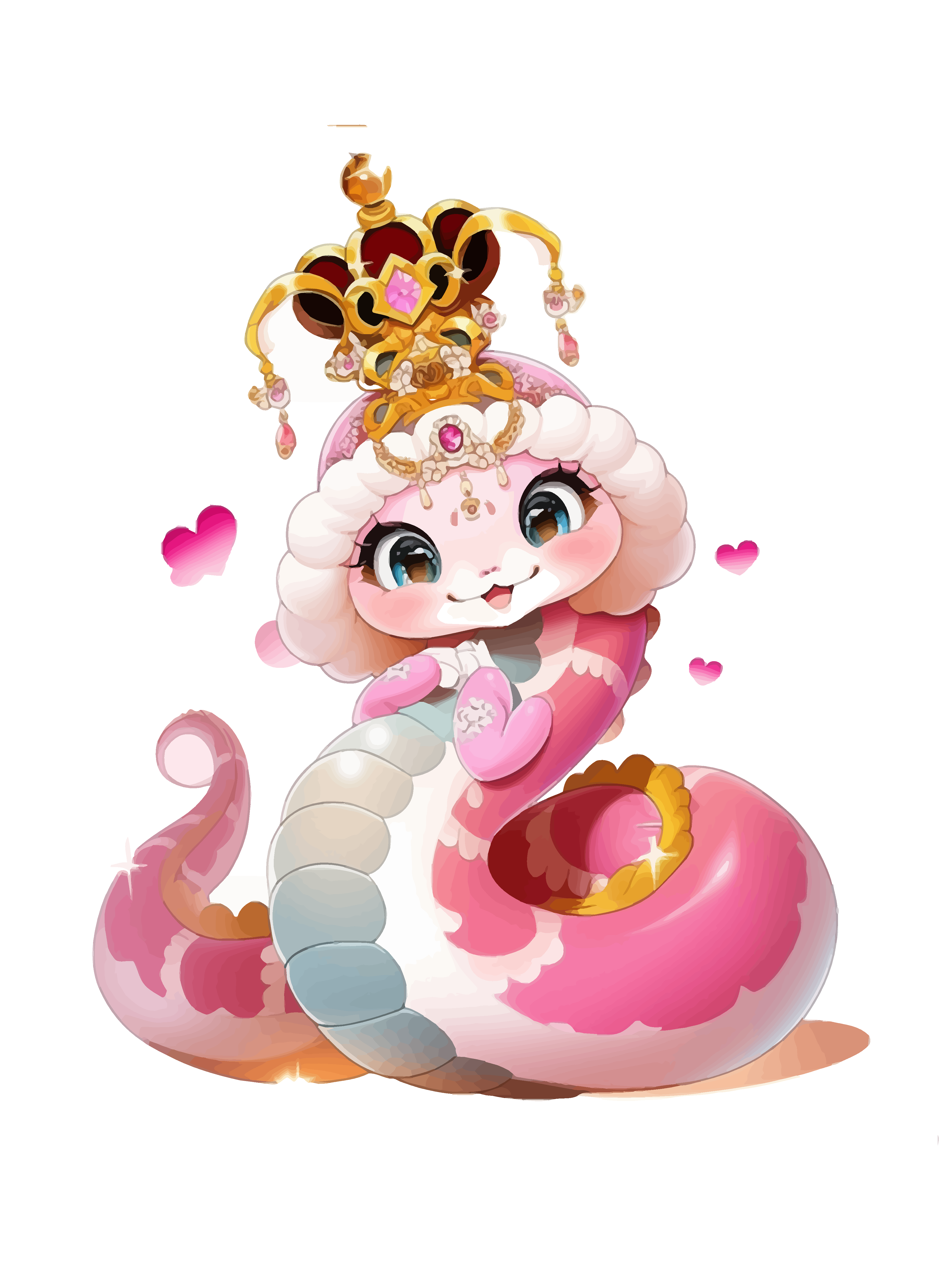 简约卡通蛇年蛇素材图素材
