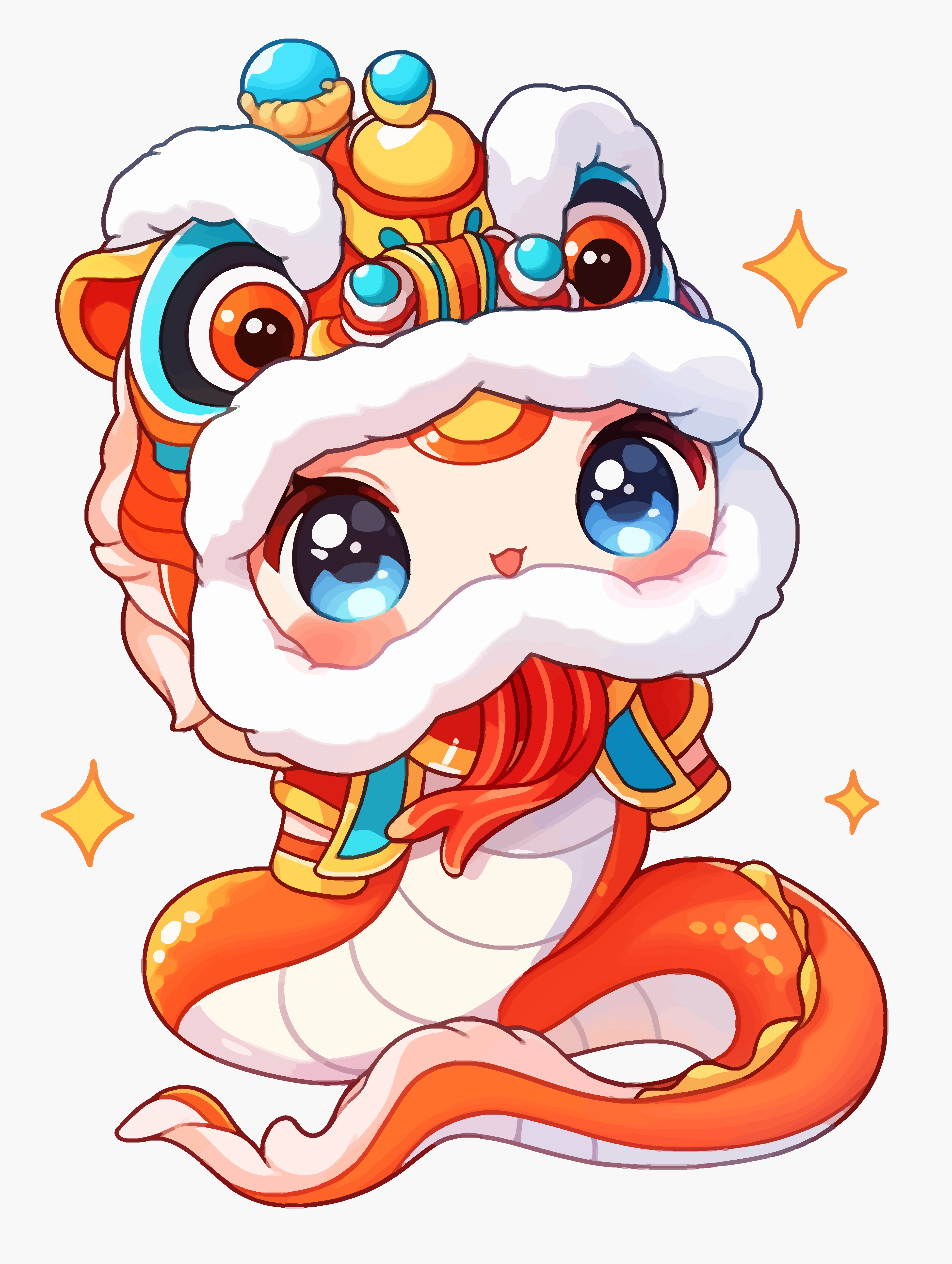 简约卡通蛇年卡通蛇素材素材