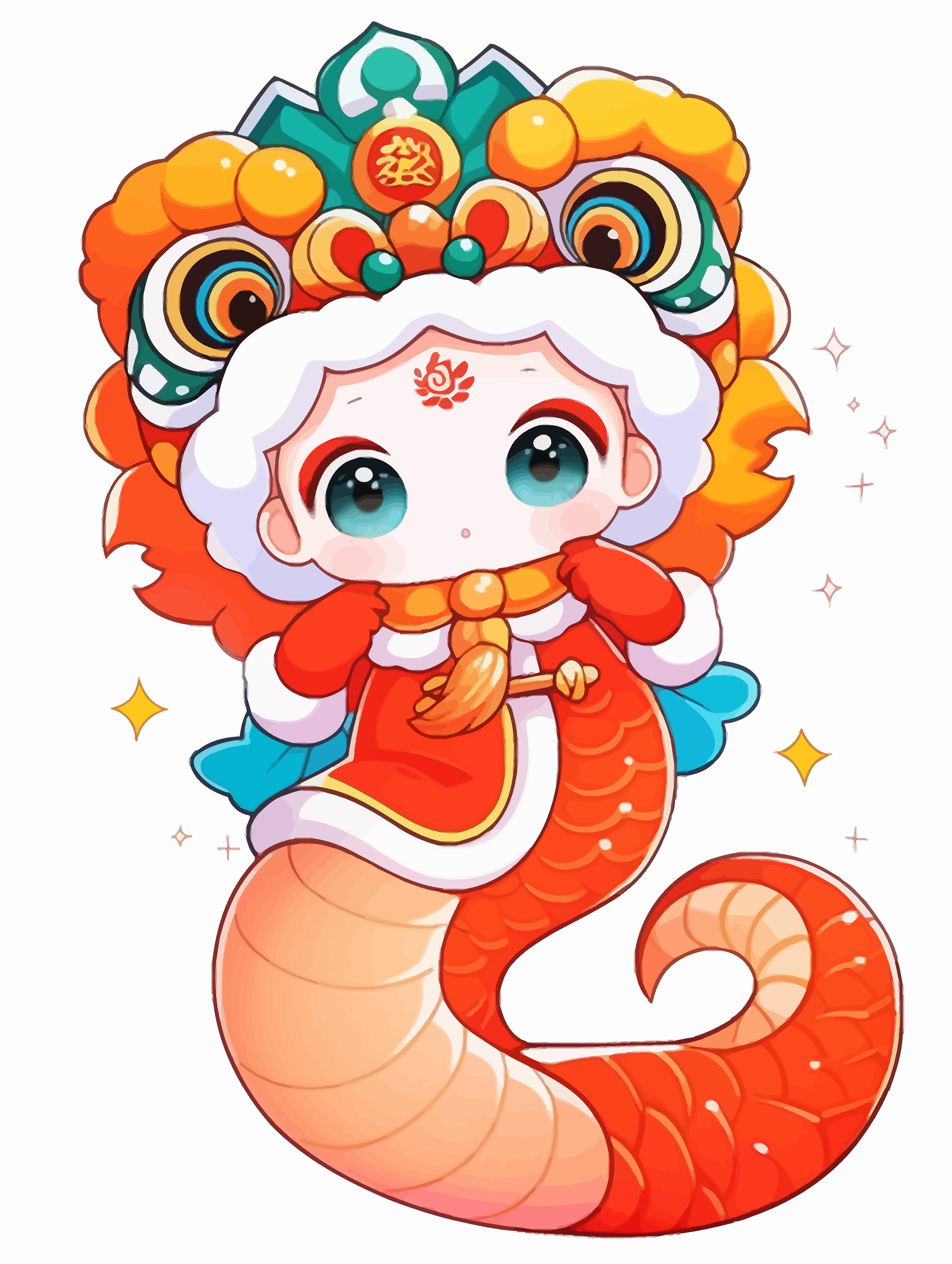 简约卡通蛇年可爱卡通蛇素材素材