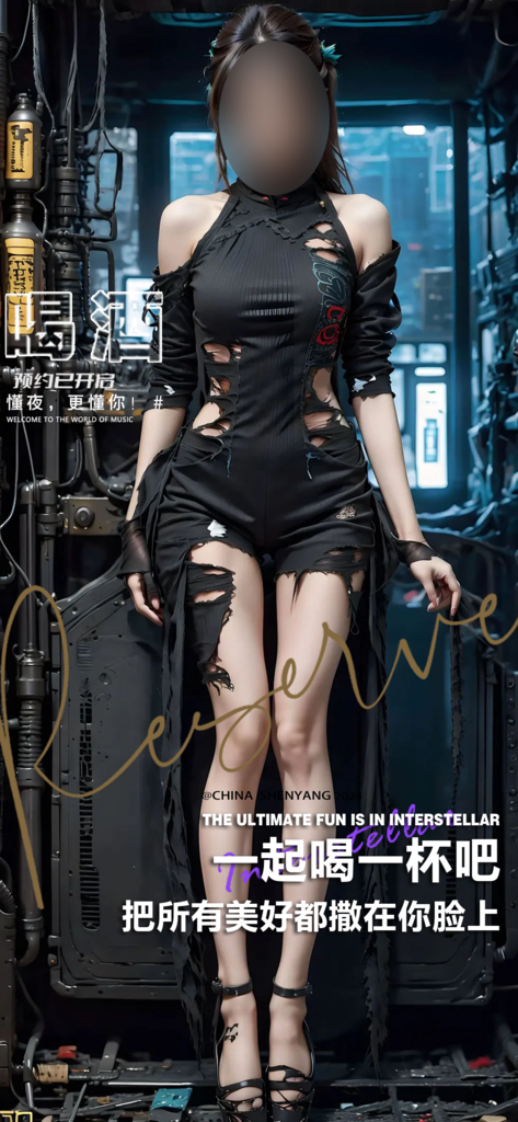 酒吧美女邀约海报模板素材