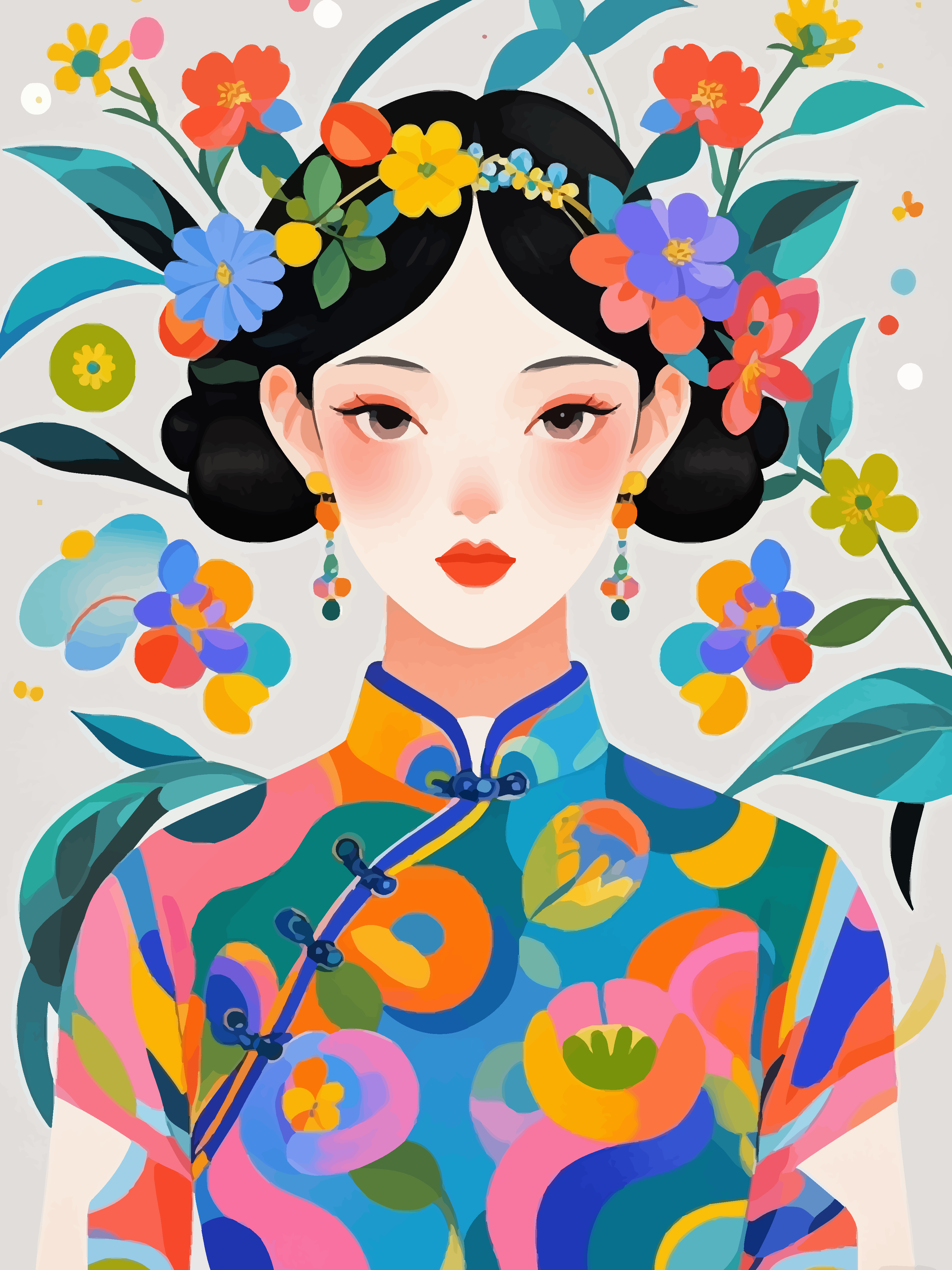 简约卡通女孩人物素材图素材