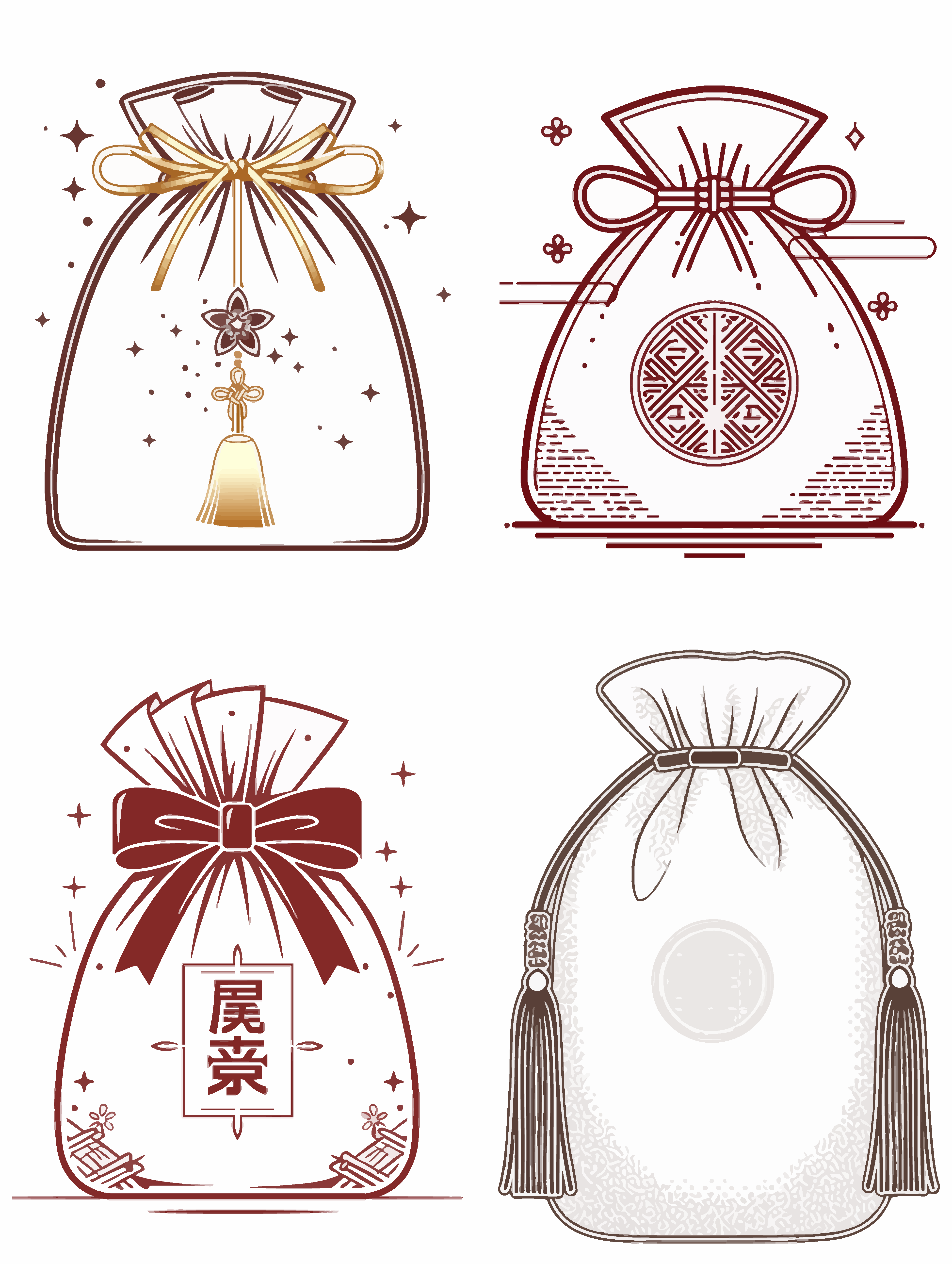 简约矢量福袋插画素材素材