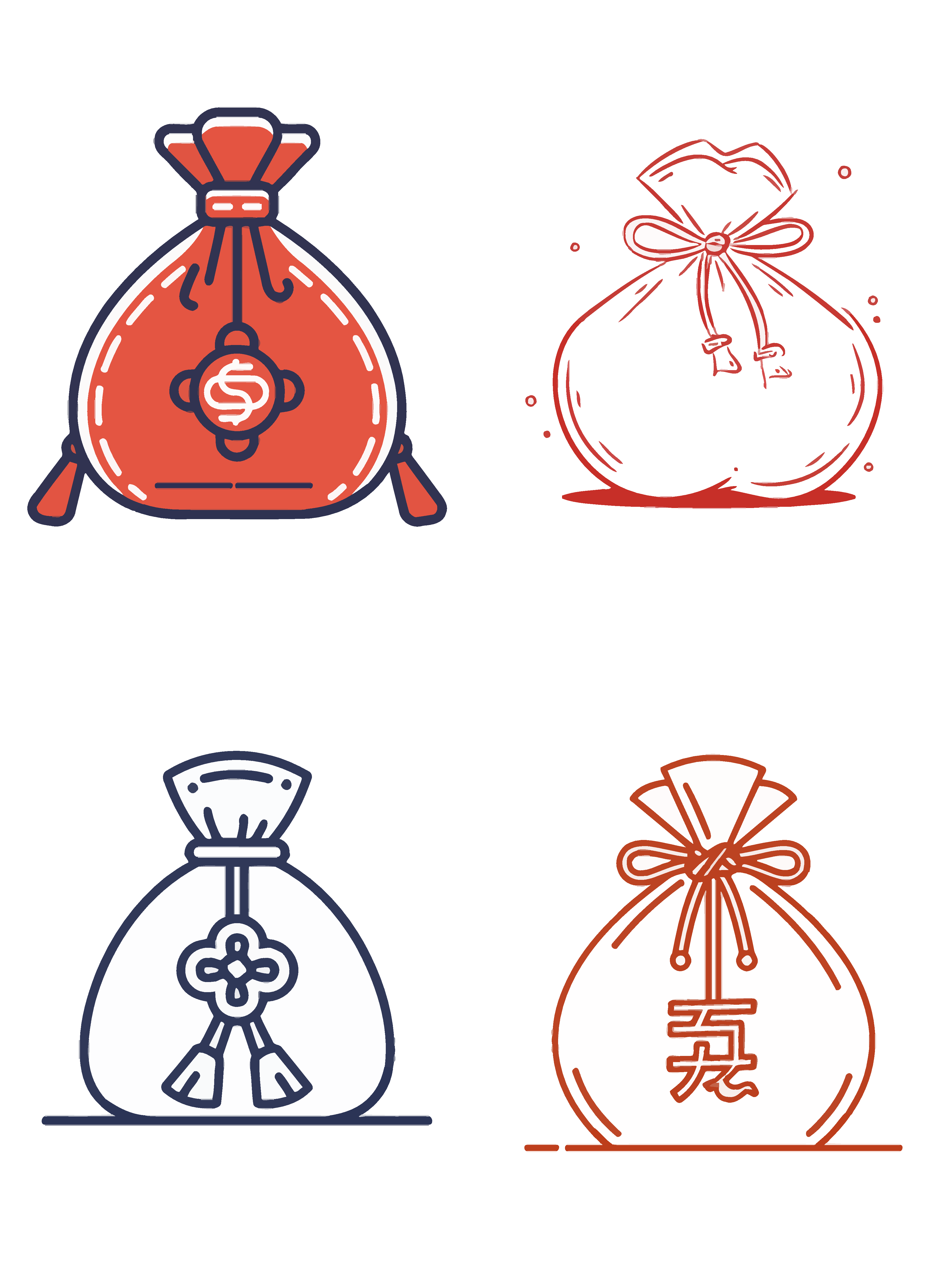 简约福袋插画素材素材