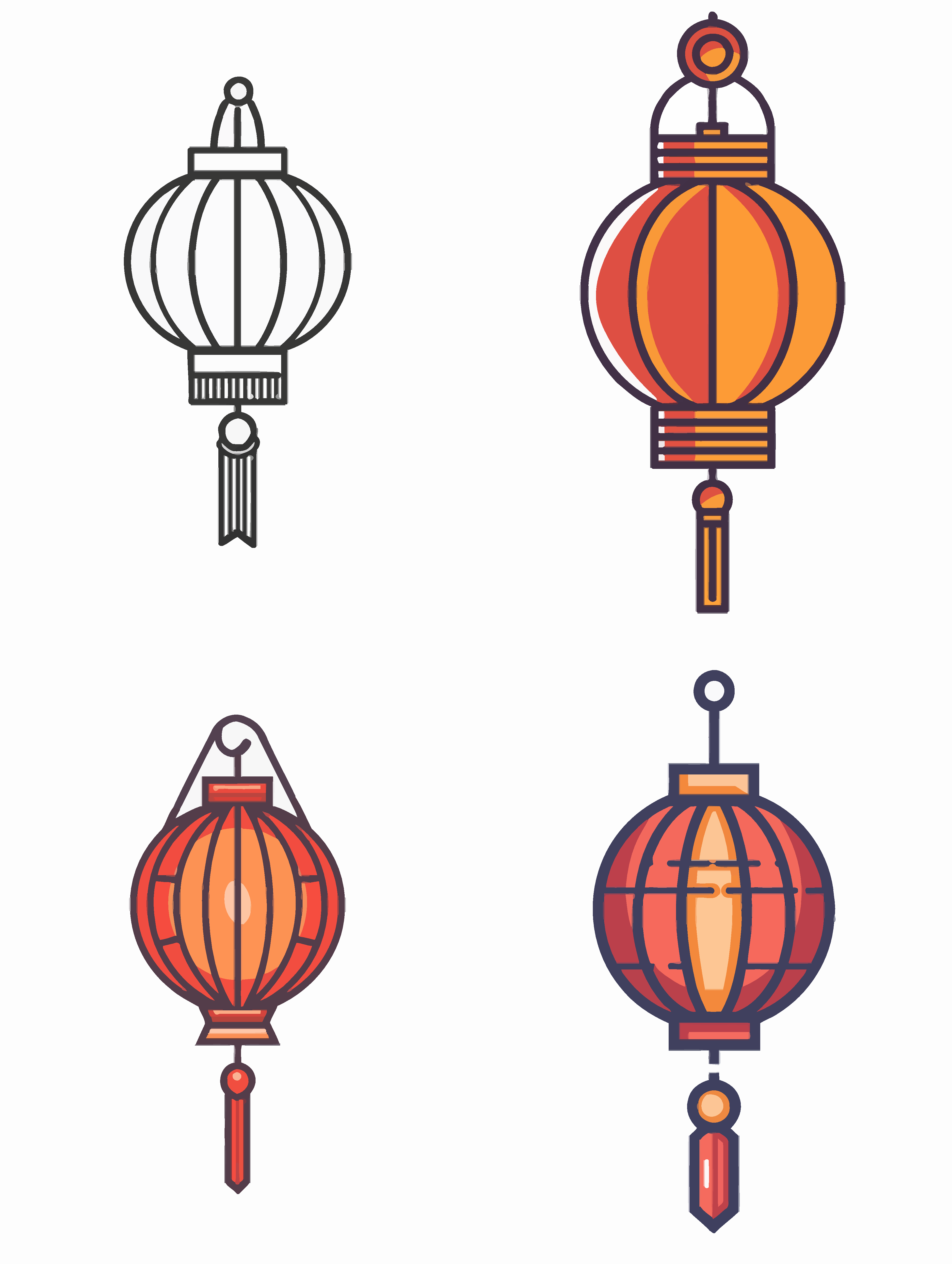 简约中国灯笼素材素材