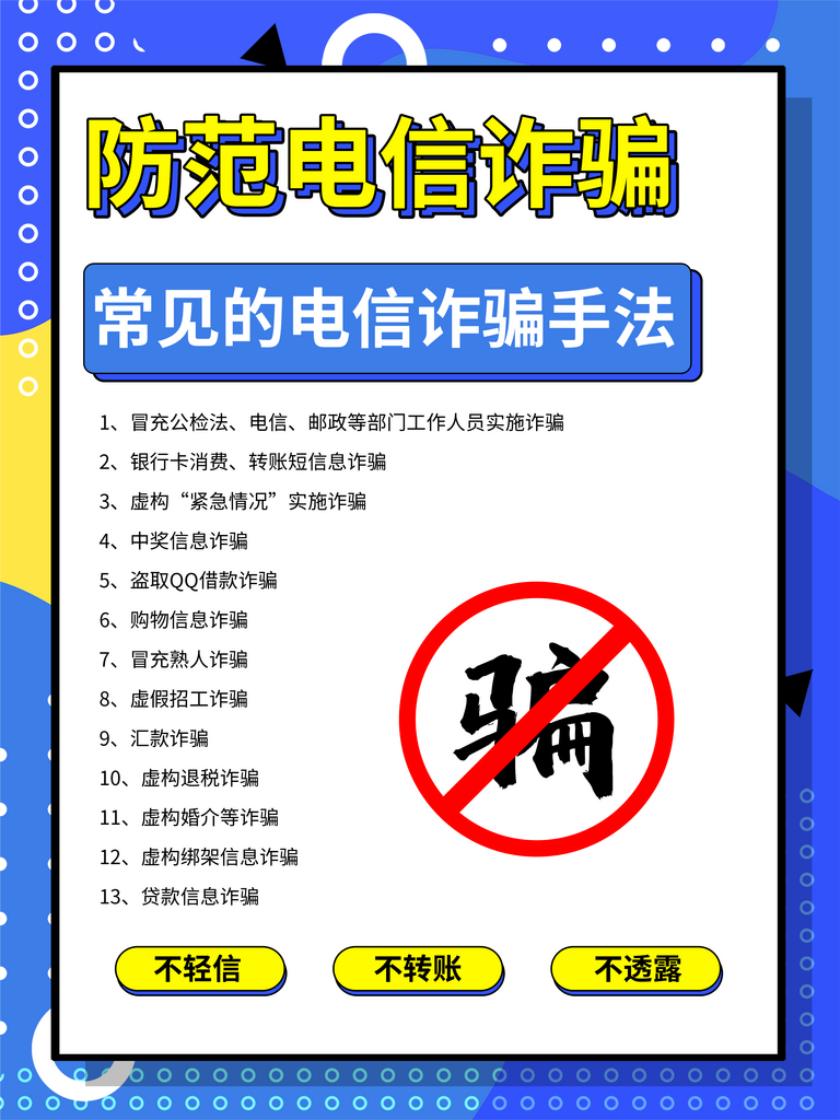 最新原创电信诈骗宣传海报素材