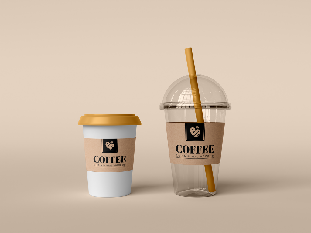 创意大气咖啡杯奶茶杯样机展示素材