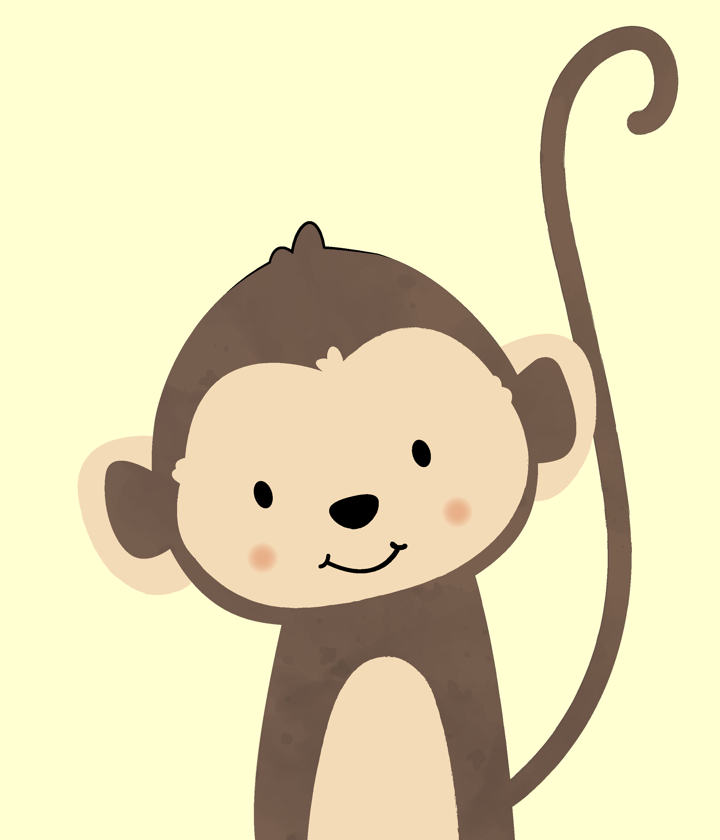 可爱卡通猴子矢量插画素材
