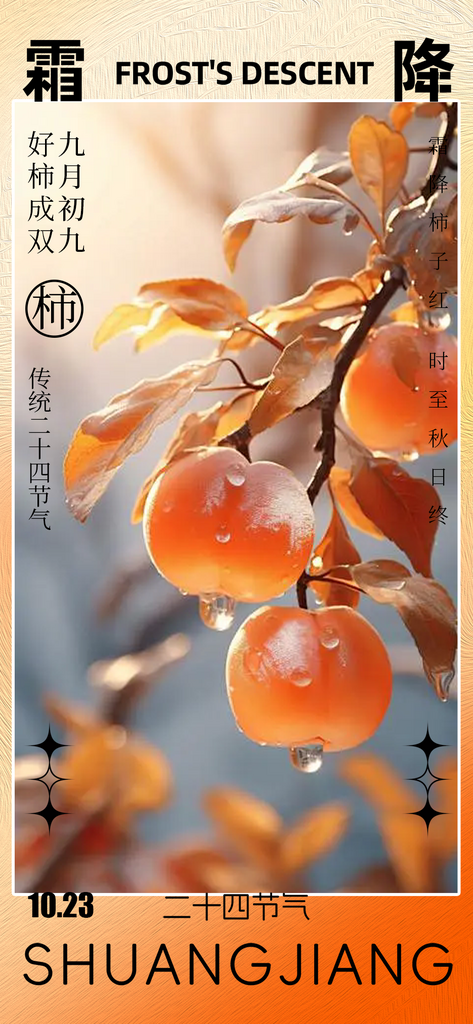 二十四节气霜降宣传活动海报素材