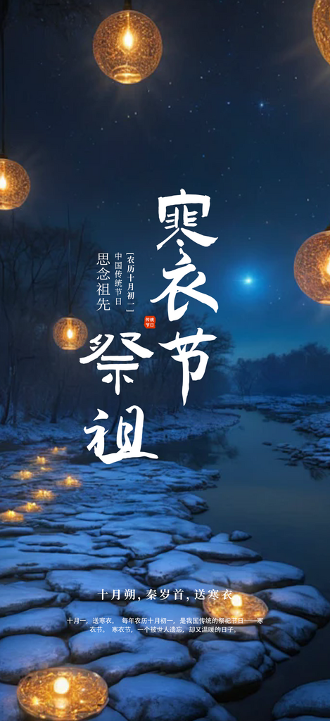 传统寒衣节活动宣传海报素材