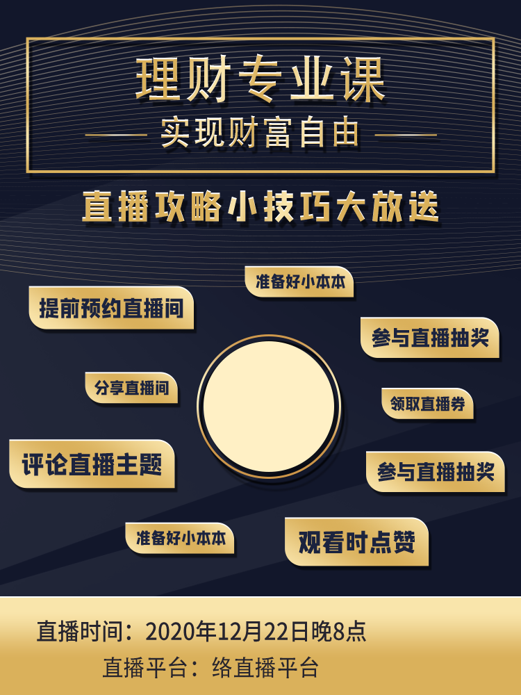 理财专业课直播间背景海报素材