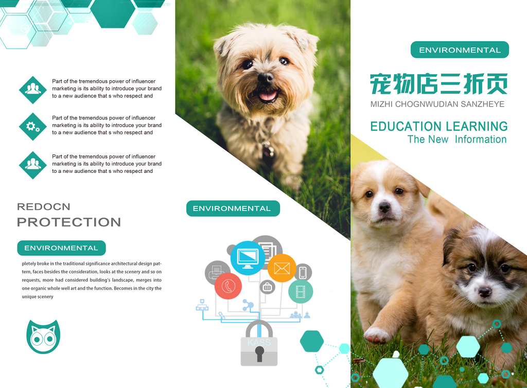 创意宠物三折页设计素材