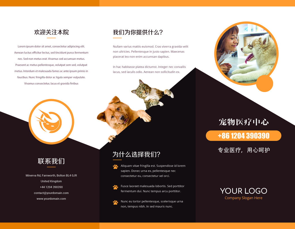 创意宠物三折页设计素材