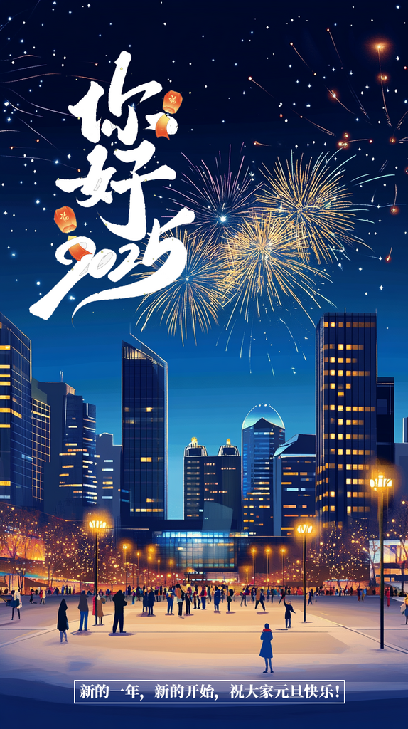 简约2025元旦海报素材