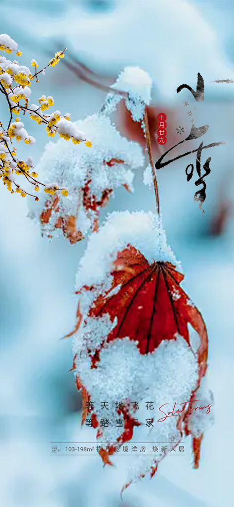 传统二十四节气小雪海报素材