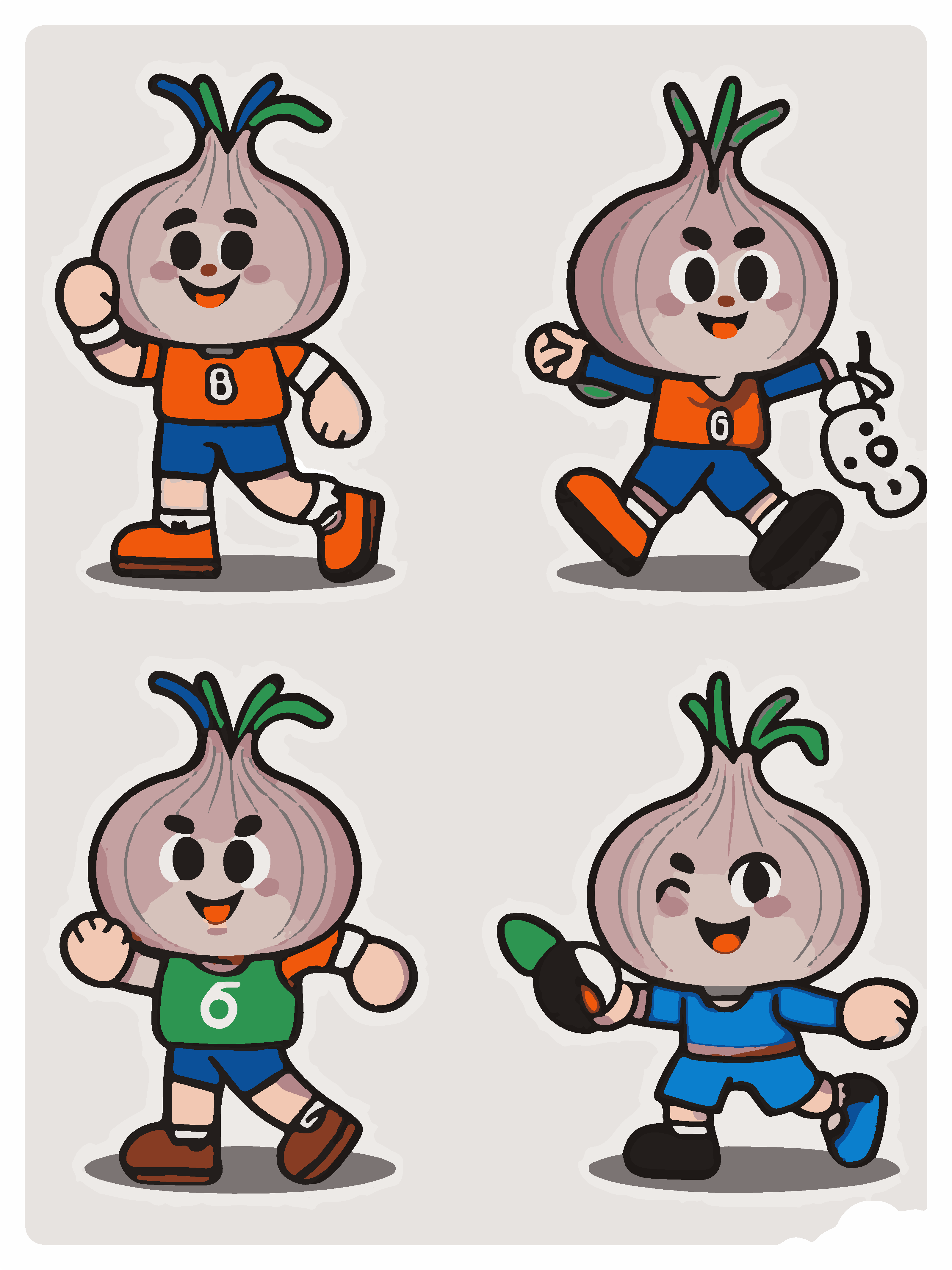 洋葱头卡通儿童插画元素素材