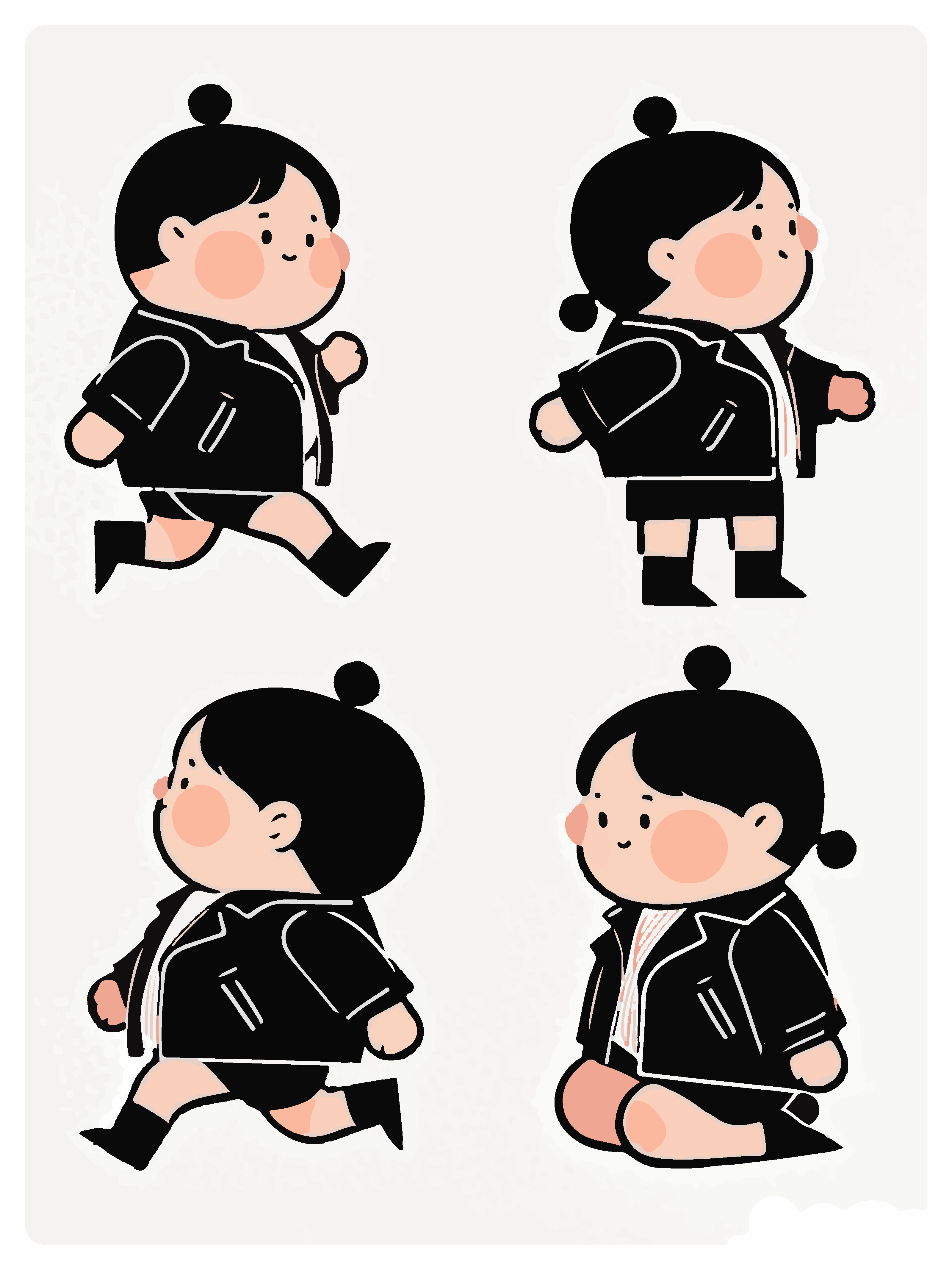 卡通运动女孩矢量图形素材