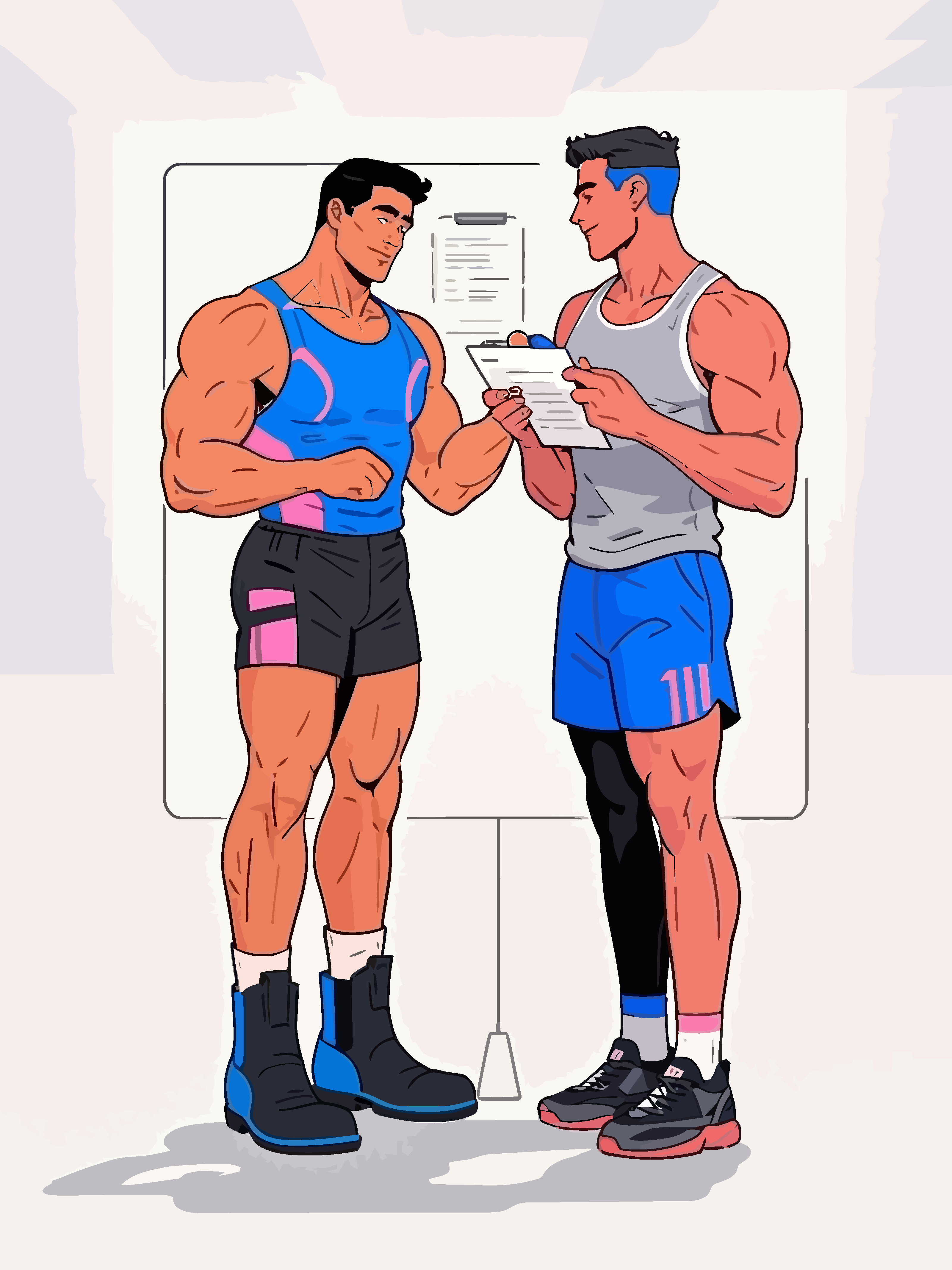 人物插画健身肌肉男素材