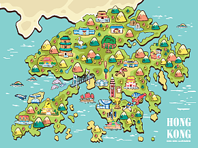创意矢量卡通地图背景素材下载-众图网