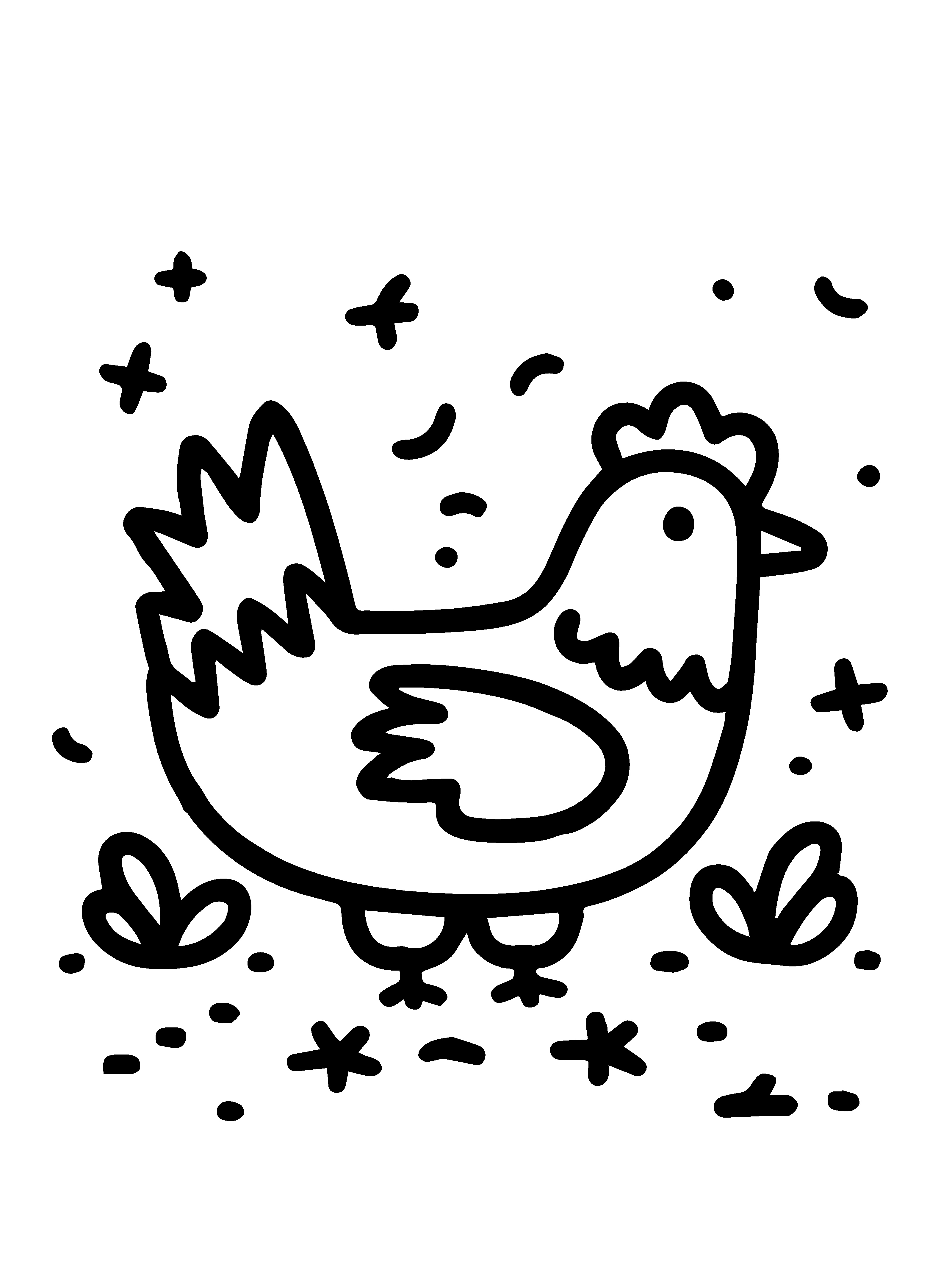 动物剪影矢量鸡插画素材