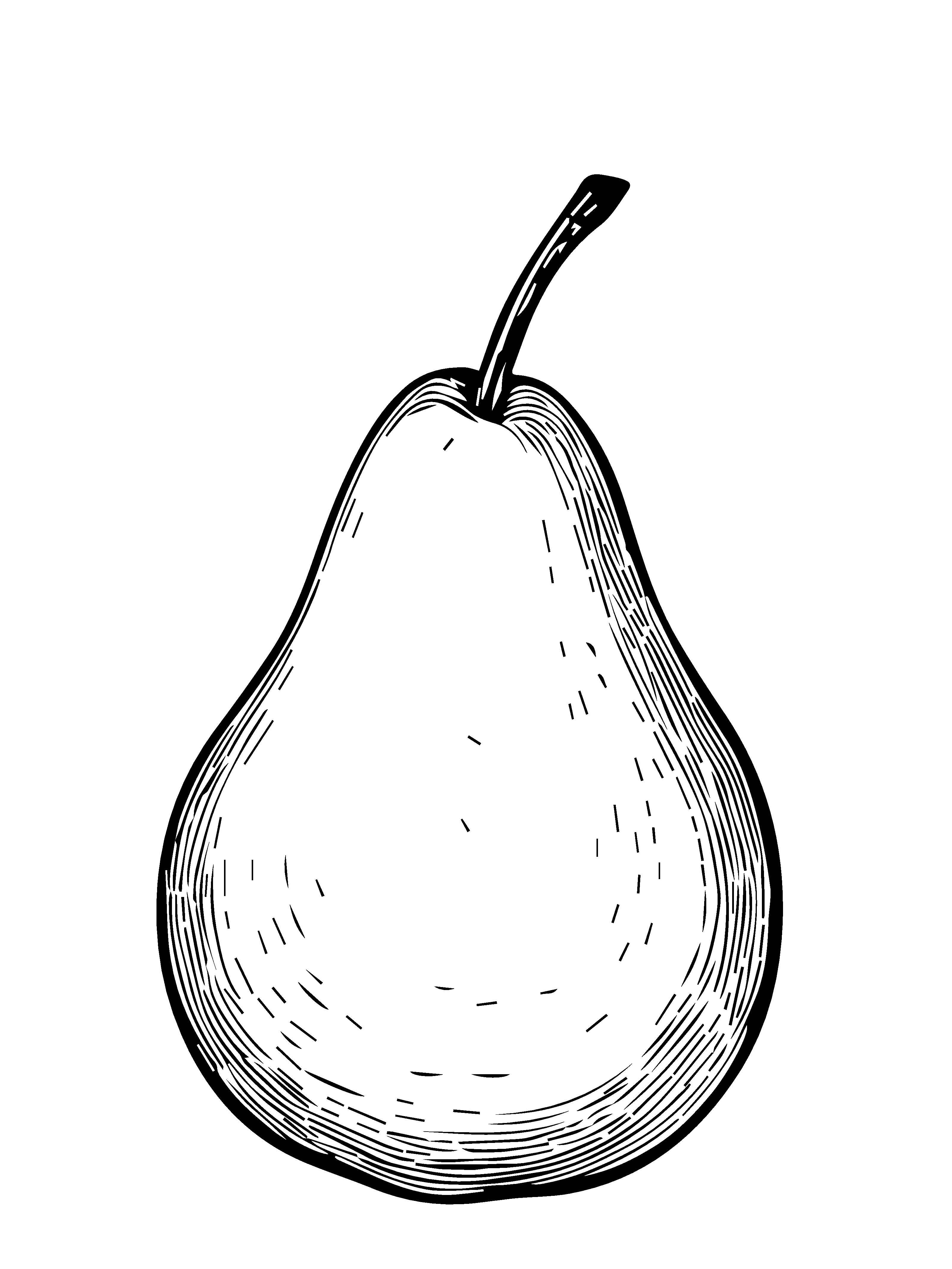 矢量黑白梨插画图形元素素材