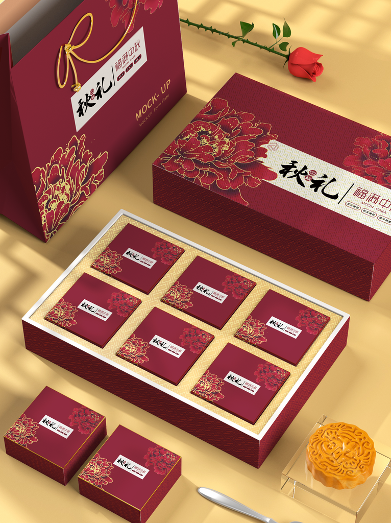 月饼礼盒原创设计图素材