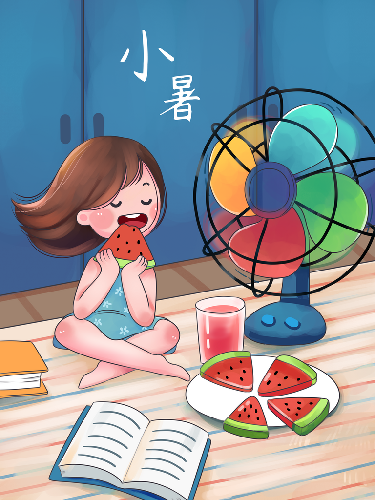 小暑插画原创设计图素材