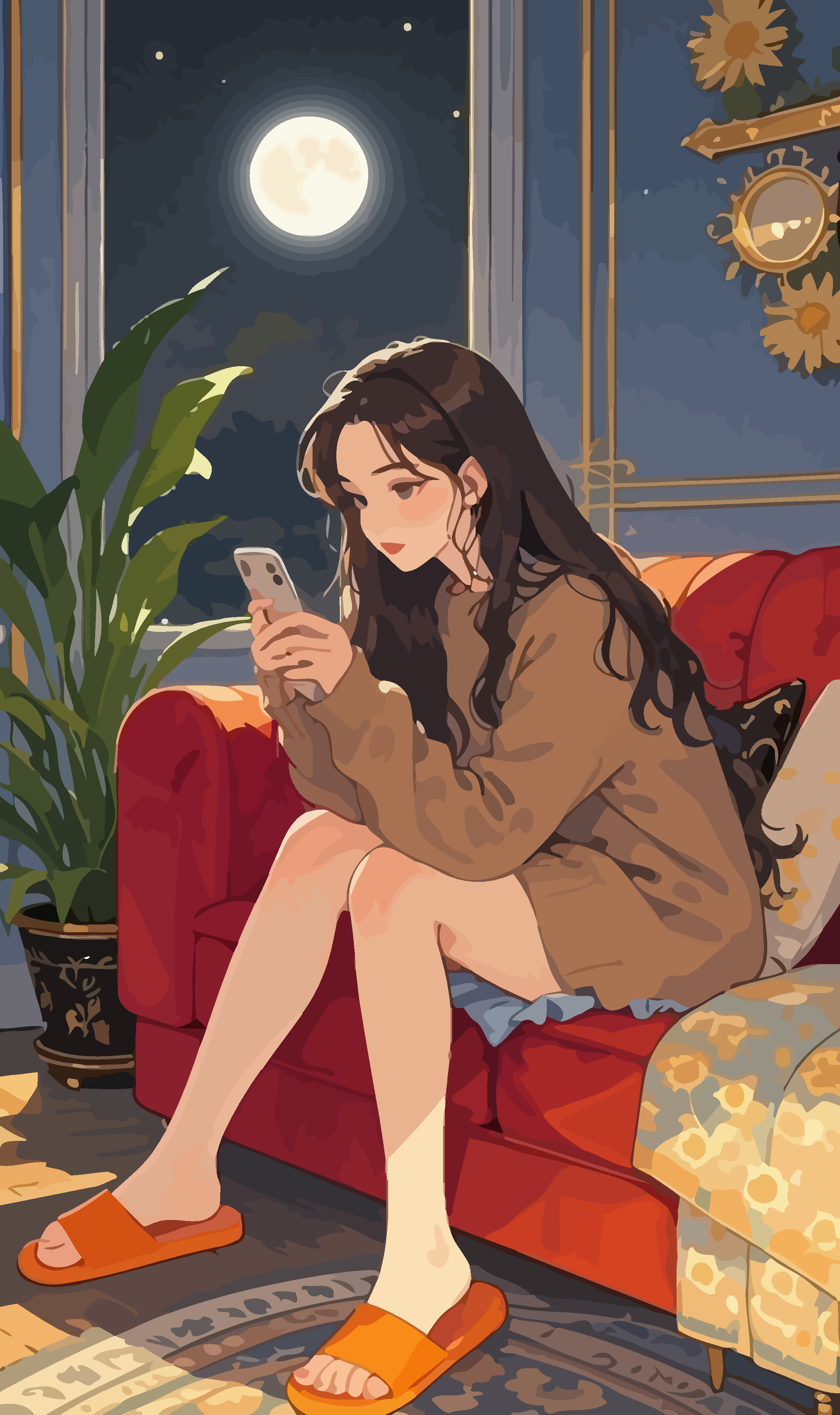 青春少女插画图形元素素材