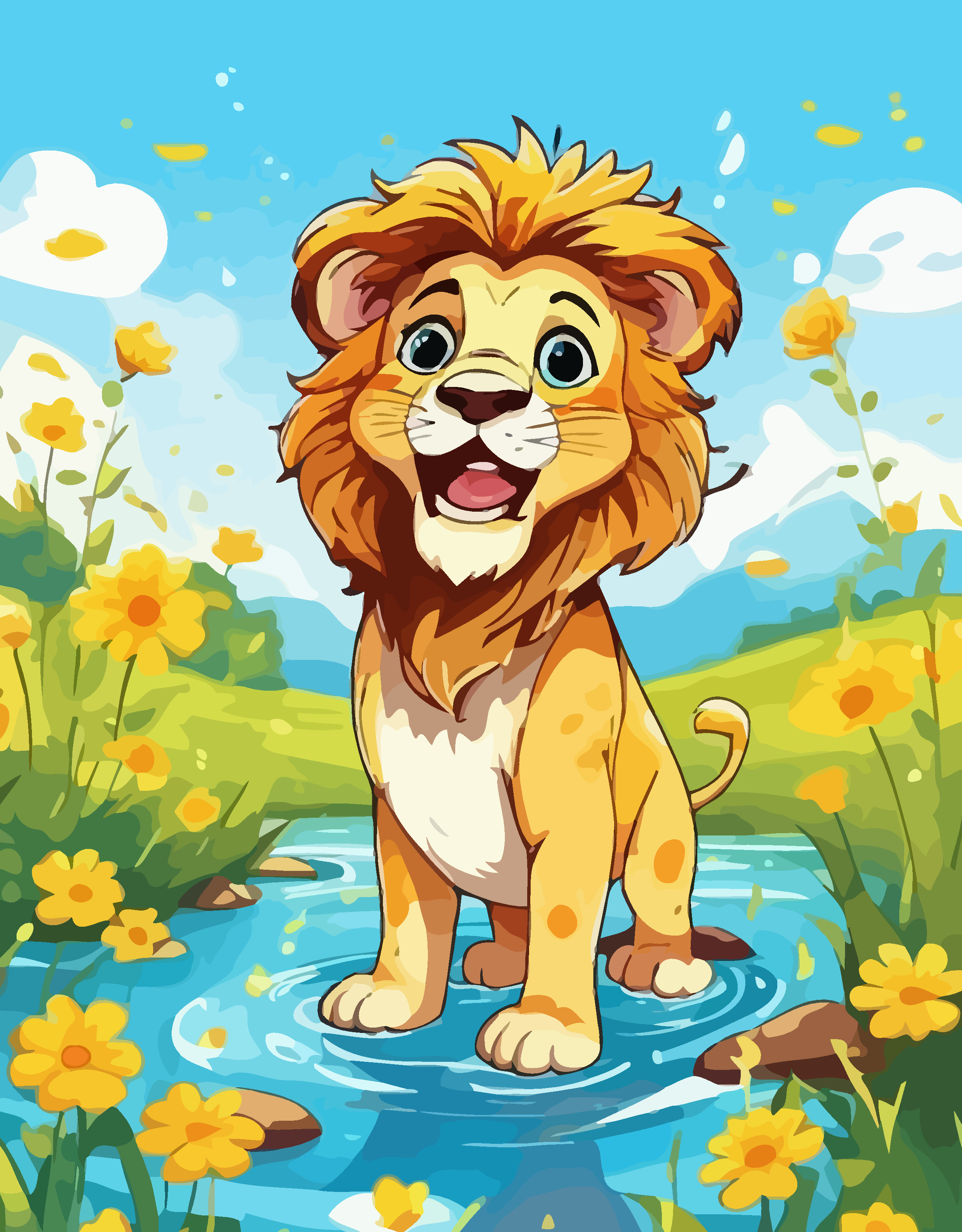 狮子矢量图形插画素材