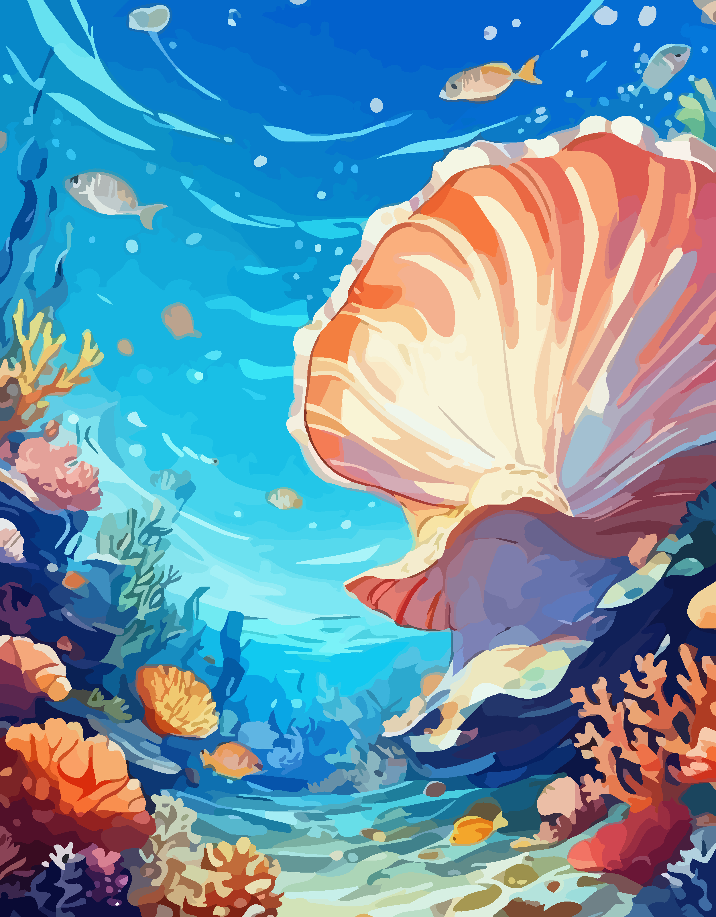 海底珊瑚矢量插画图形元素素材