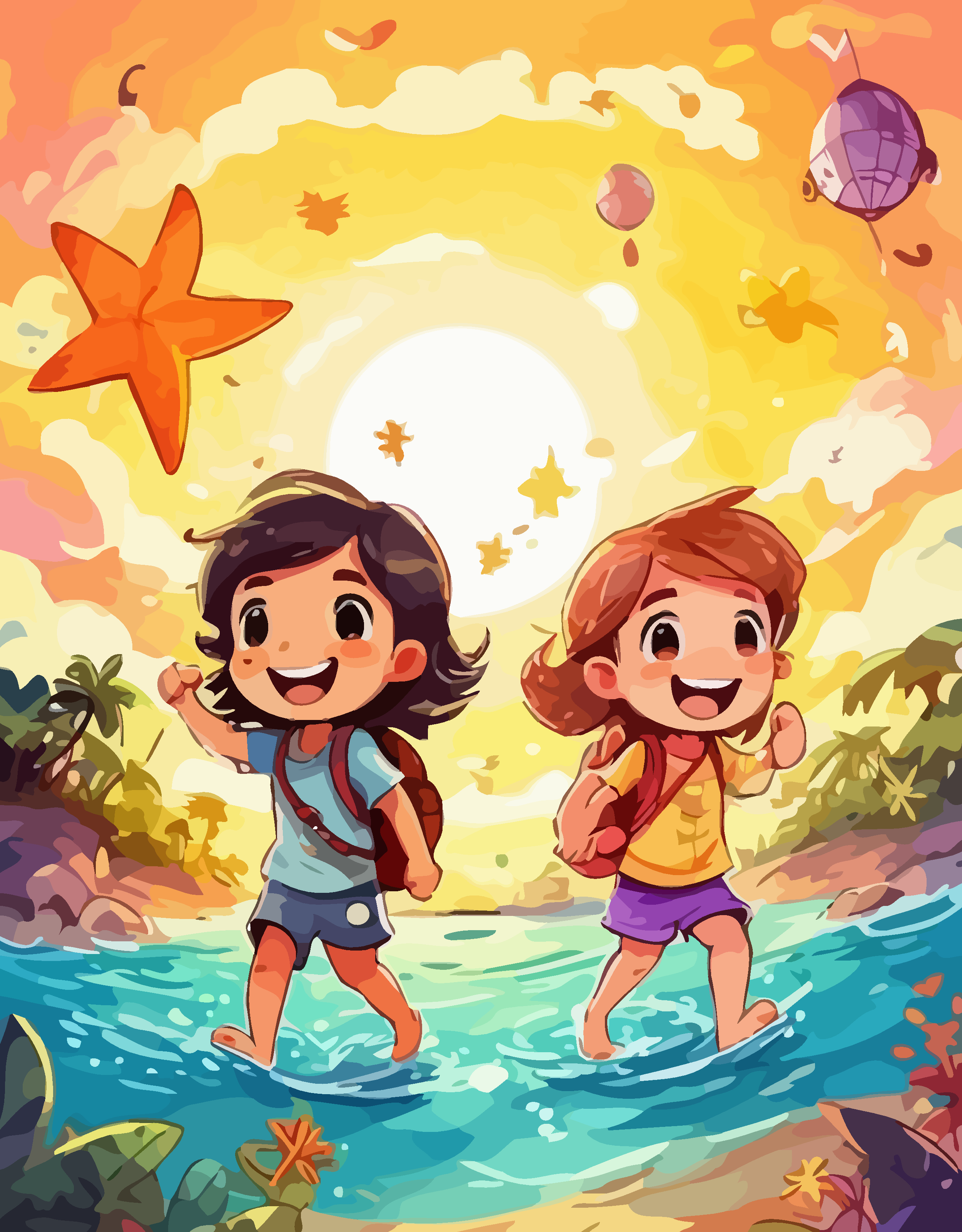 小女孩矢量插画图形元素素材