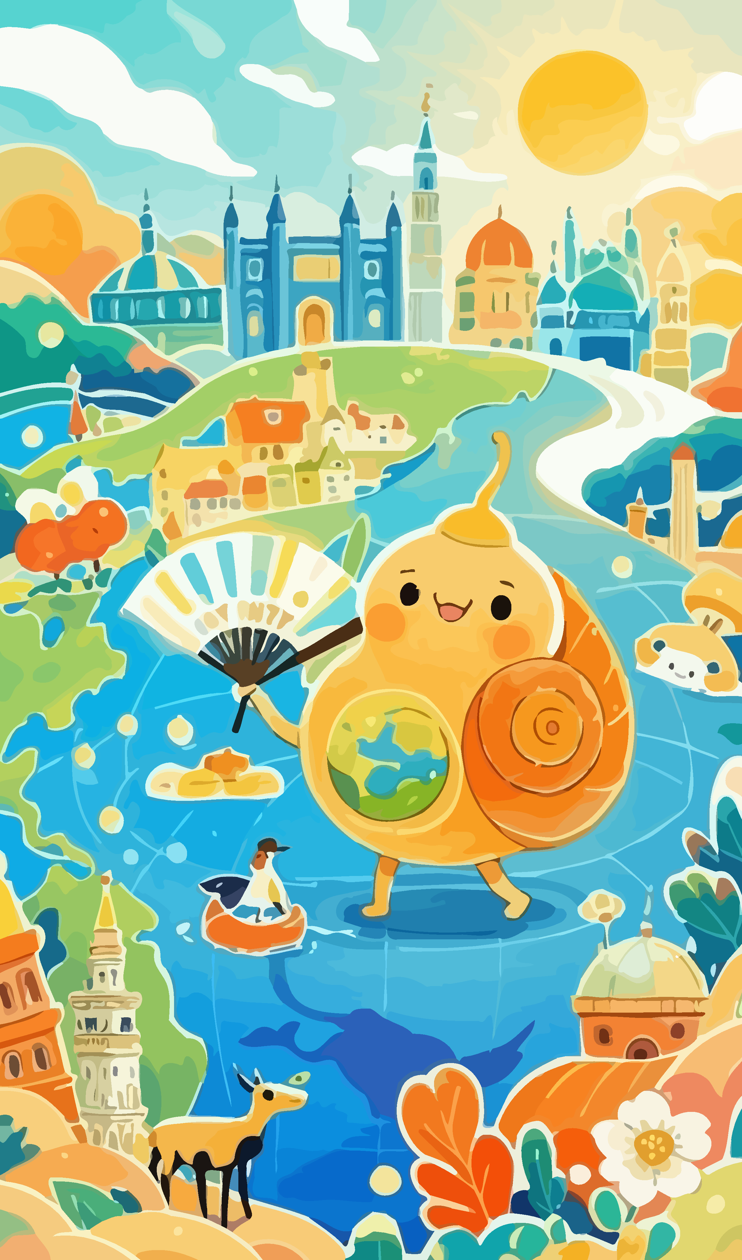 可爱卡通海螺矢量插画图形元素素材