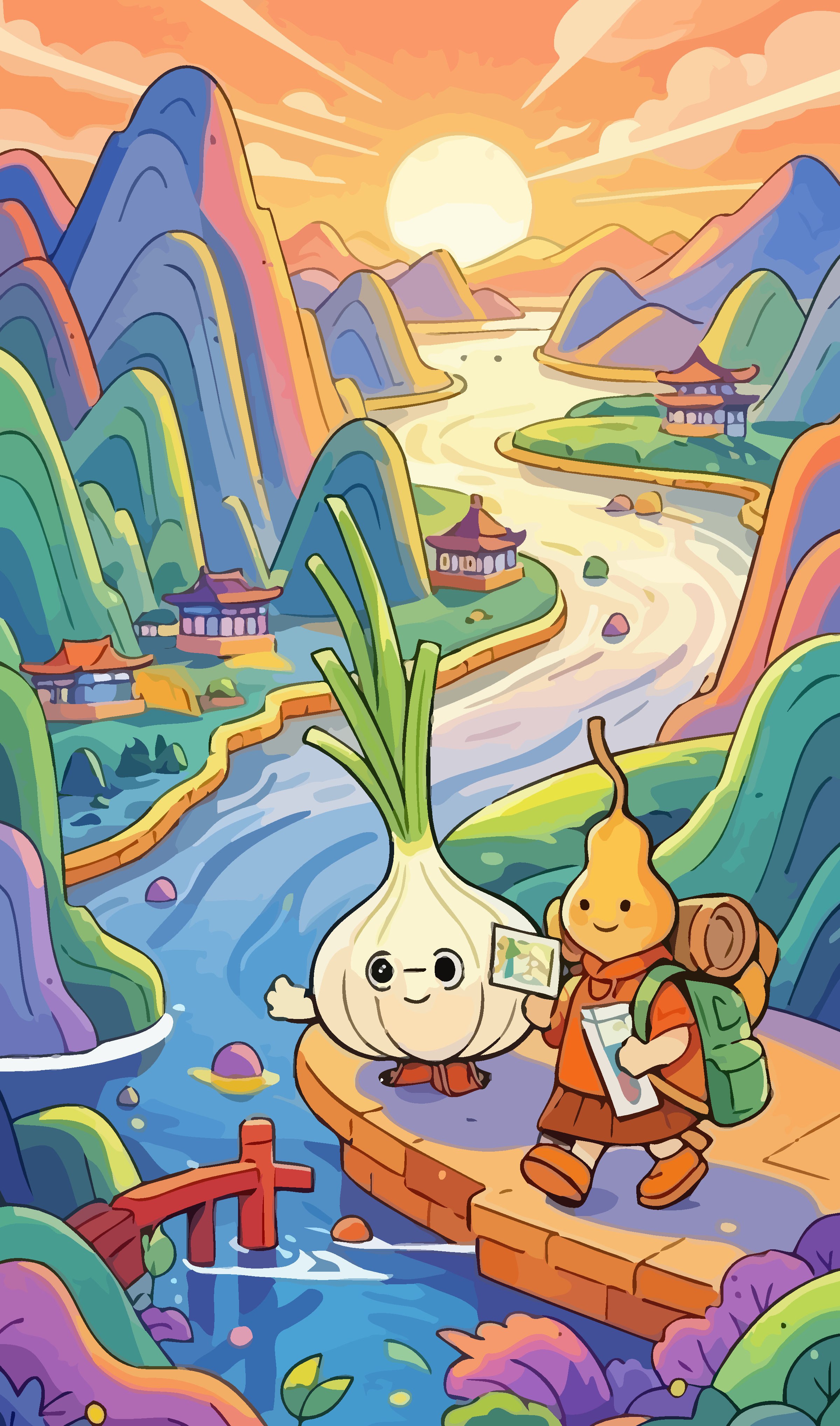 大蒜娃娃矢量插画图形素材