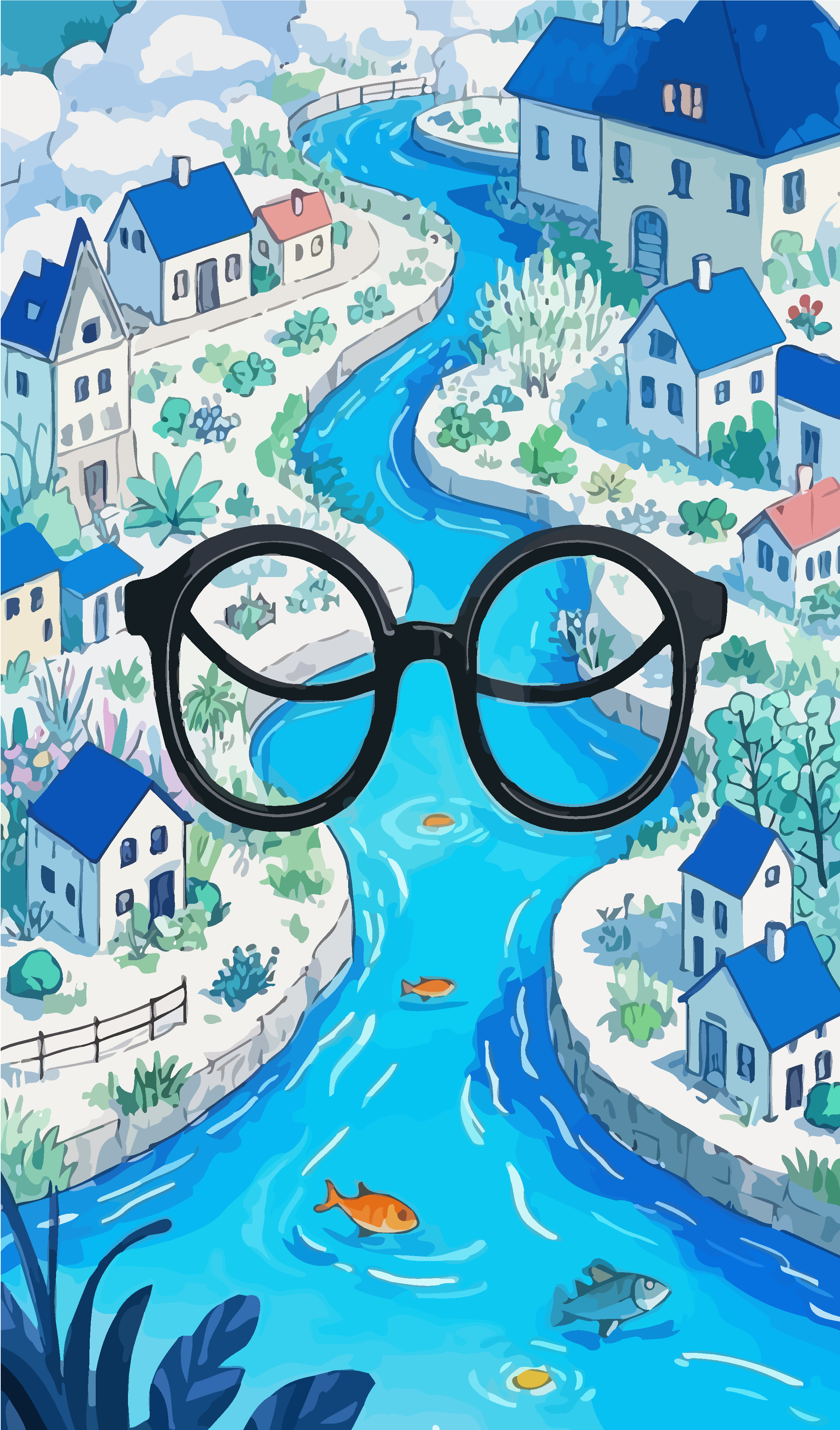 创意眼镜眼睛矢量插画图形素材