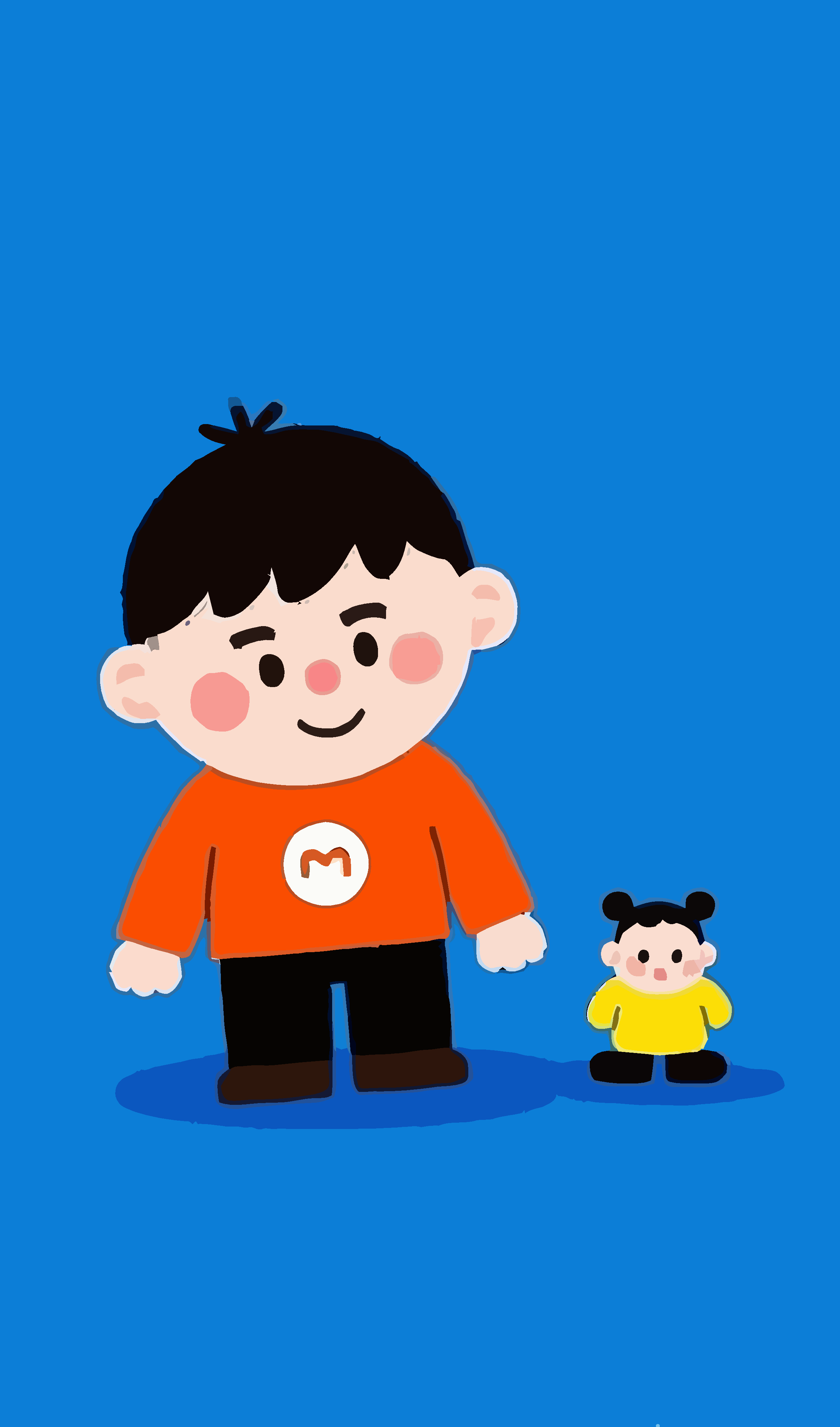 呆萌可爱的小男孩插画图形素材