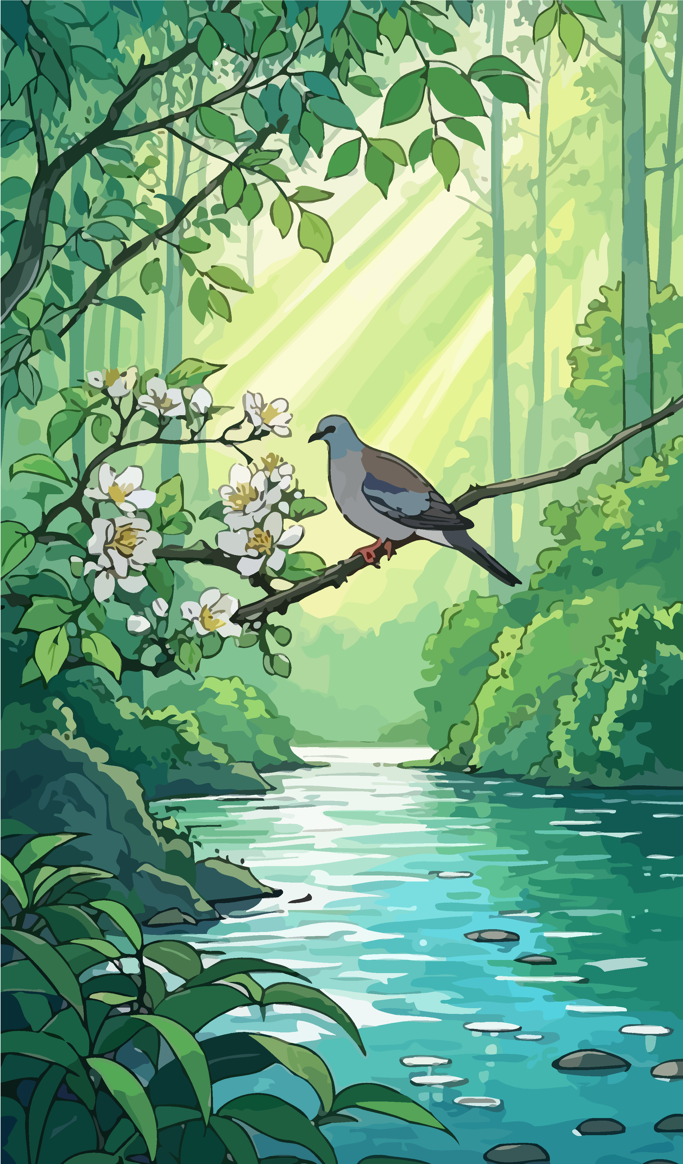 斑鸠鸽子矢量图形插画素材