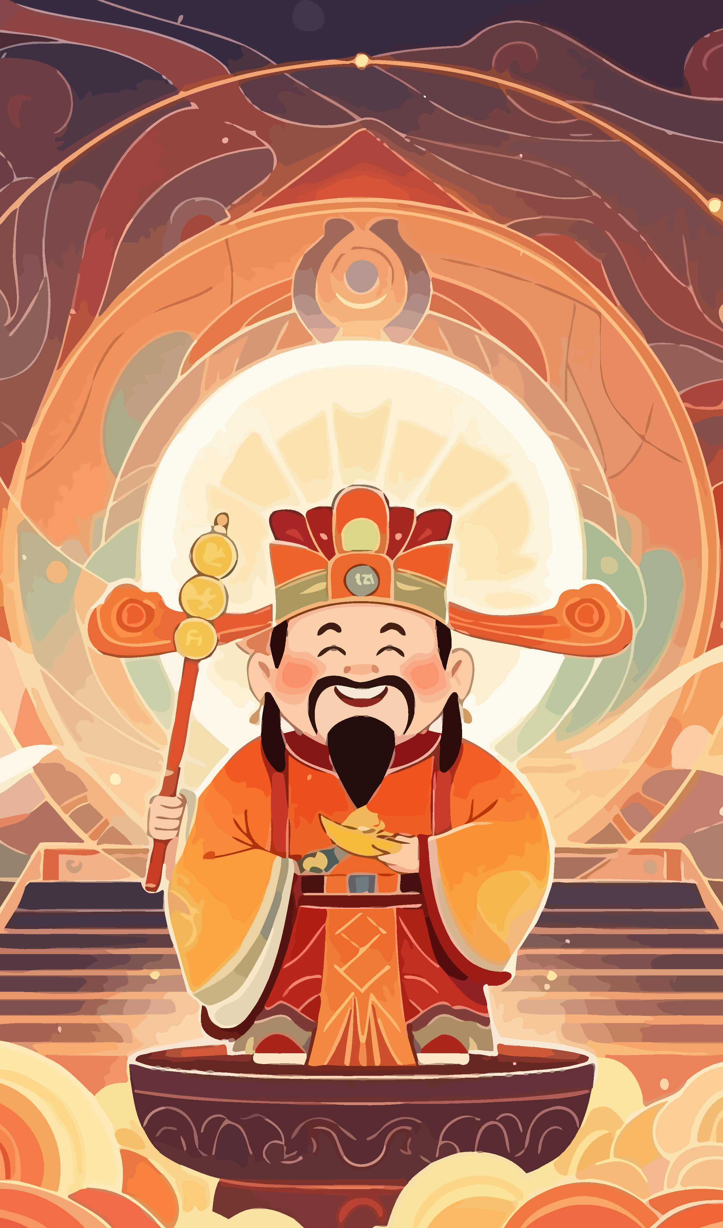 灶神矢量图形插画元素素材