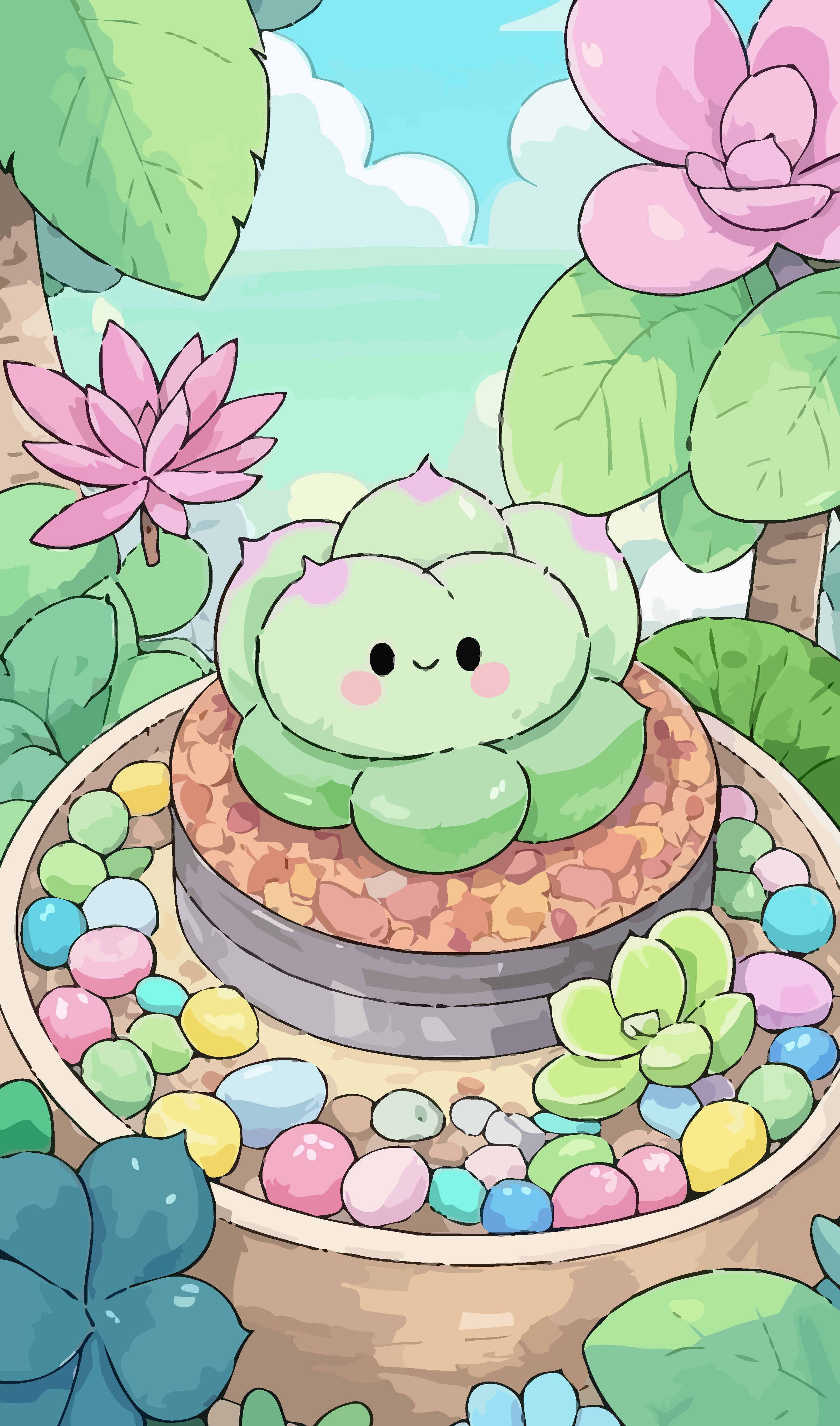 多肉植物矢量插画图形元素素材
