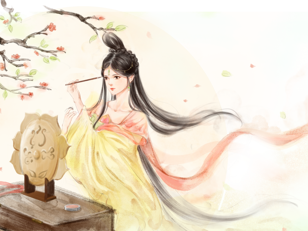 古风中国风人物水彩插画素材素材