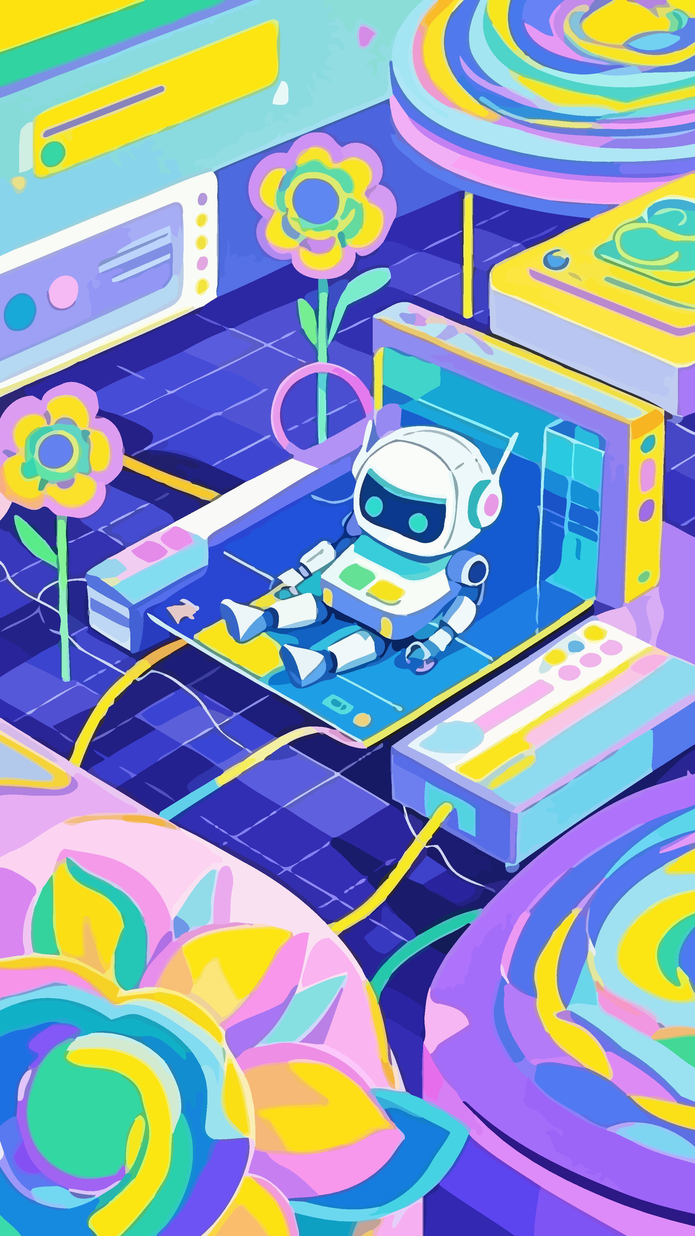 机器人抽象科技矢量插画图形元素素材