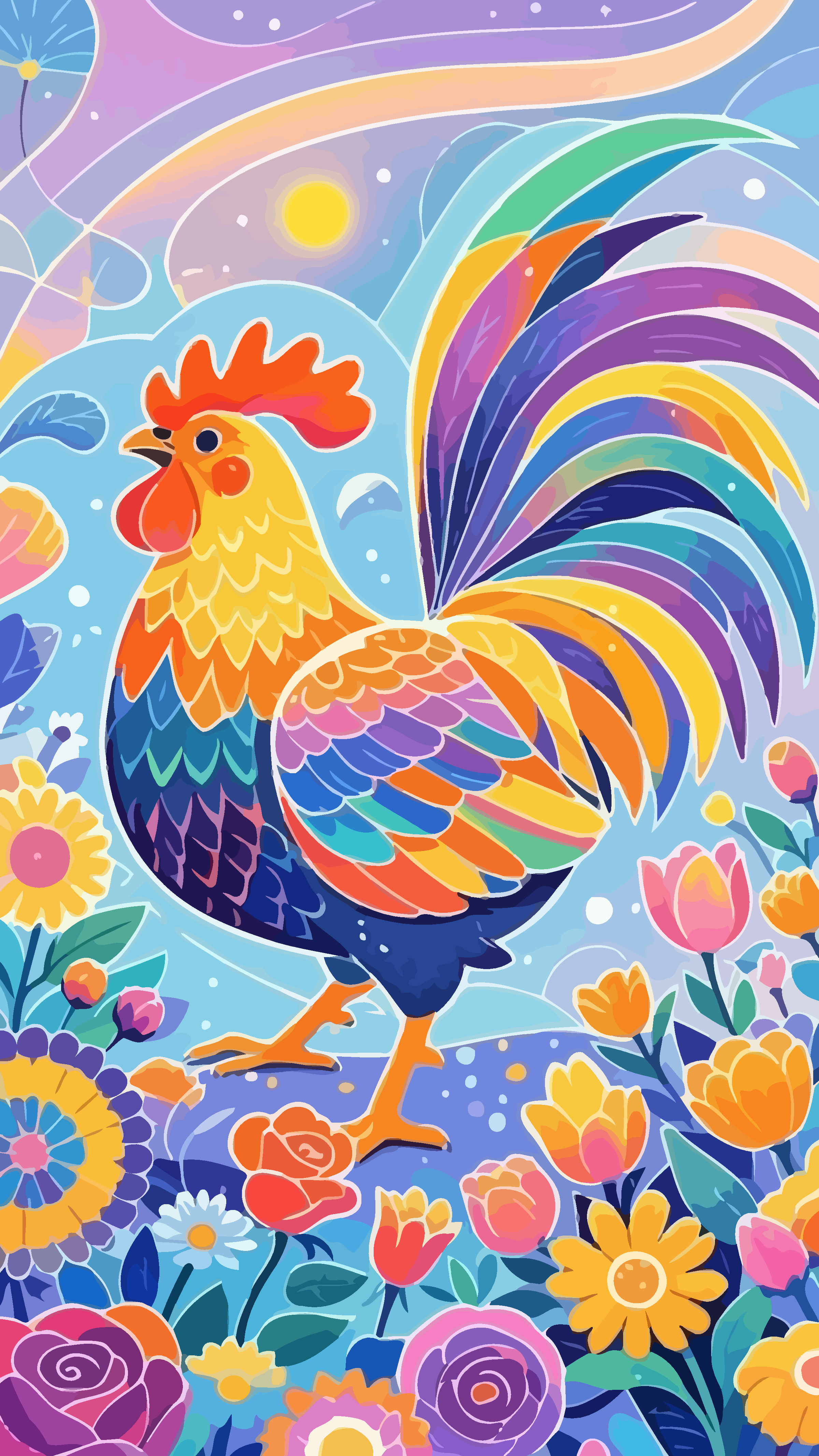 公鸡矢量插画图形素材