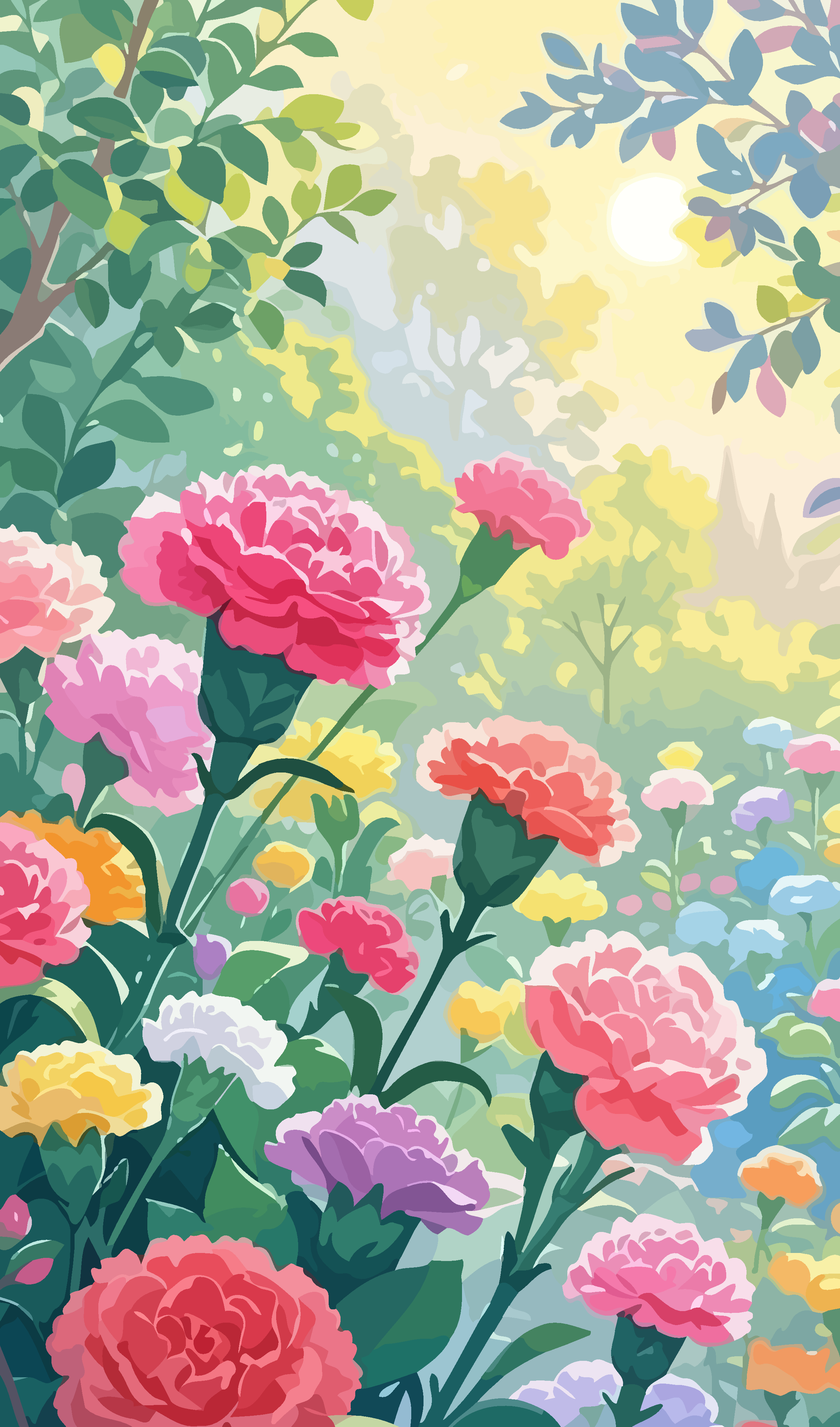 康乃馨矢量插画图形素材