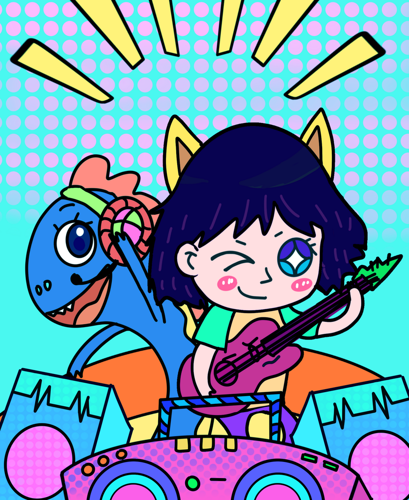 波普风涂鸦水彩插画素材
