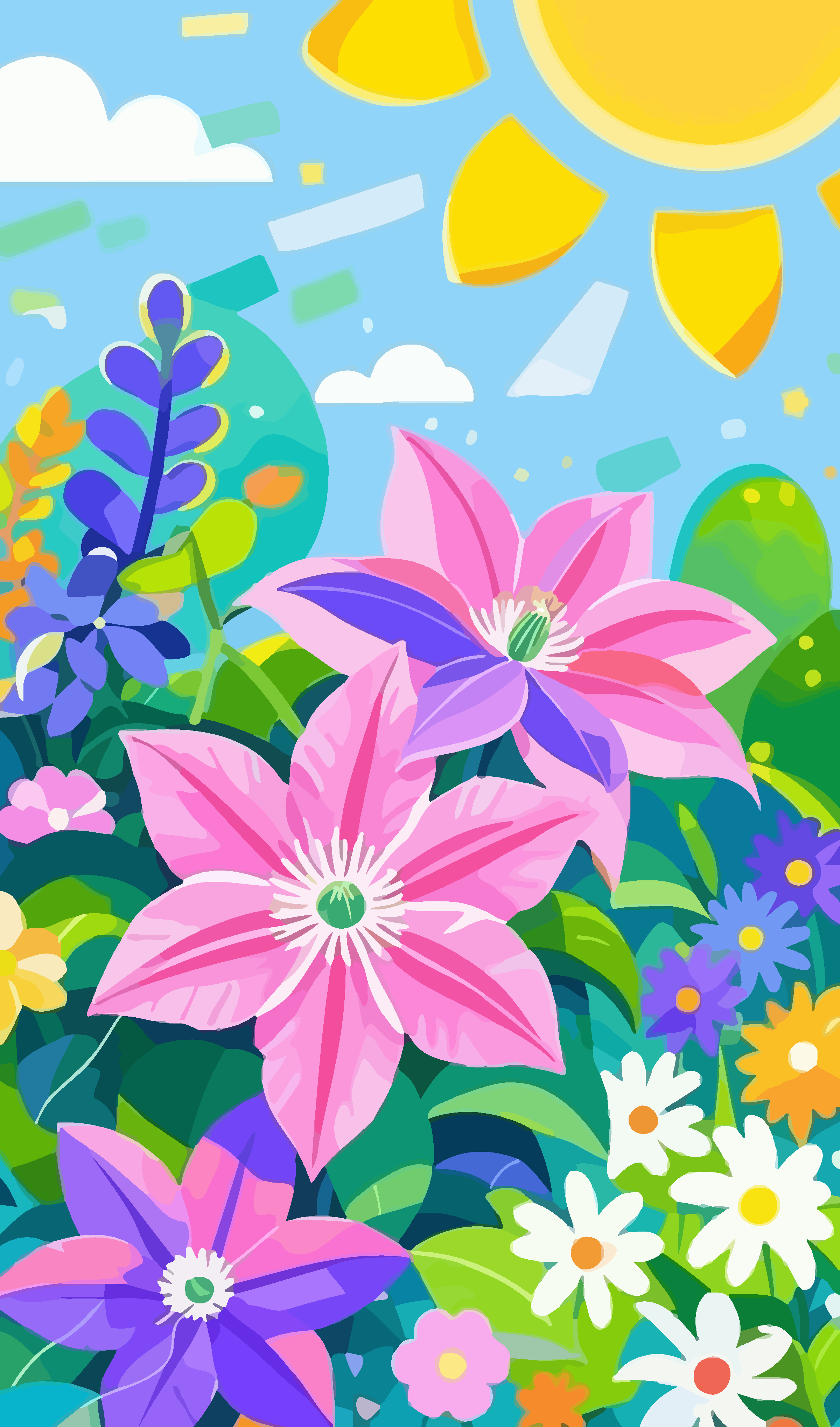 铁线莲矢量插画图形素材