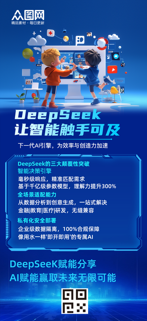 DeepSeek人工智能Ai推荐热点海报素材