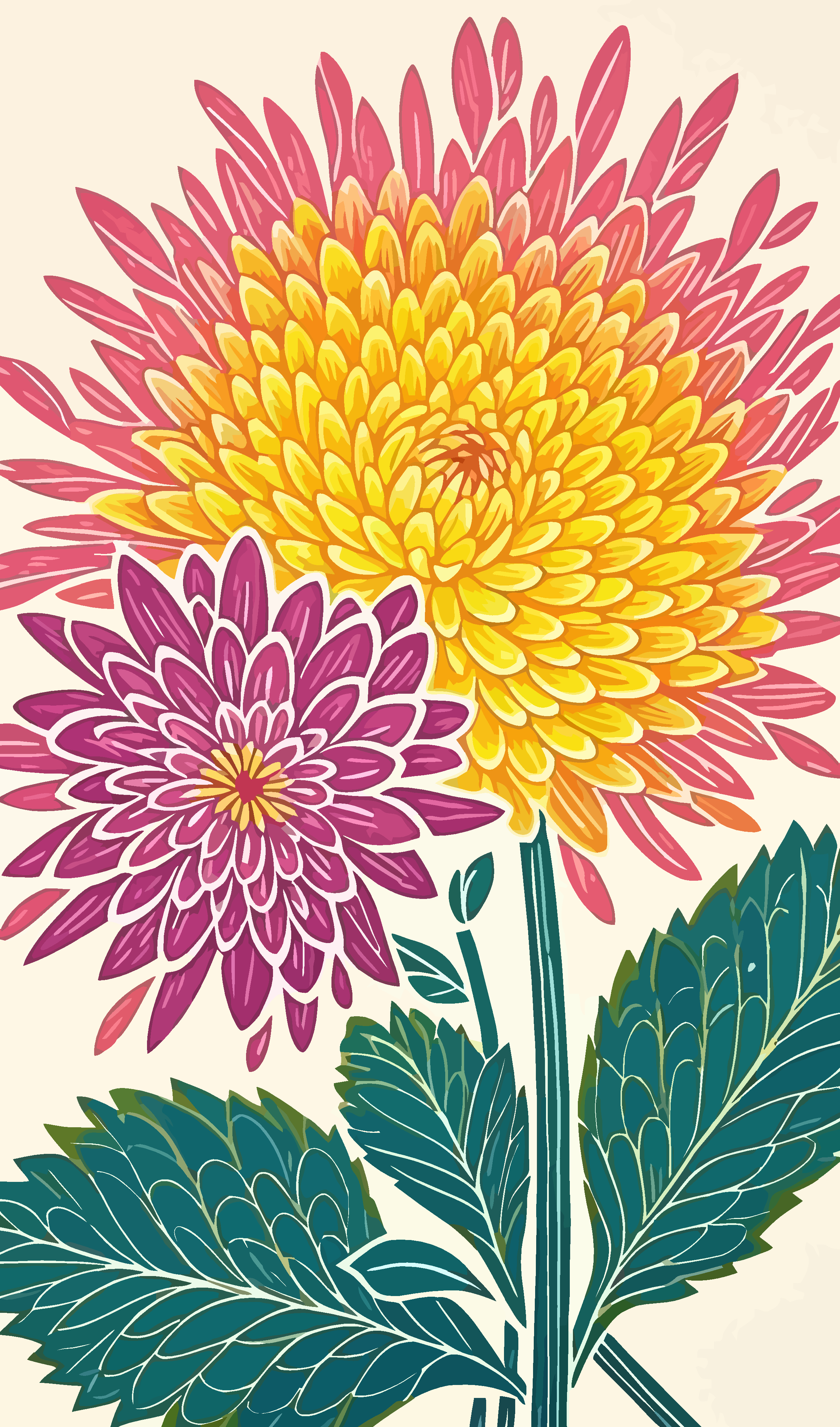 大理花矢量插画图形元素素材